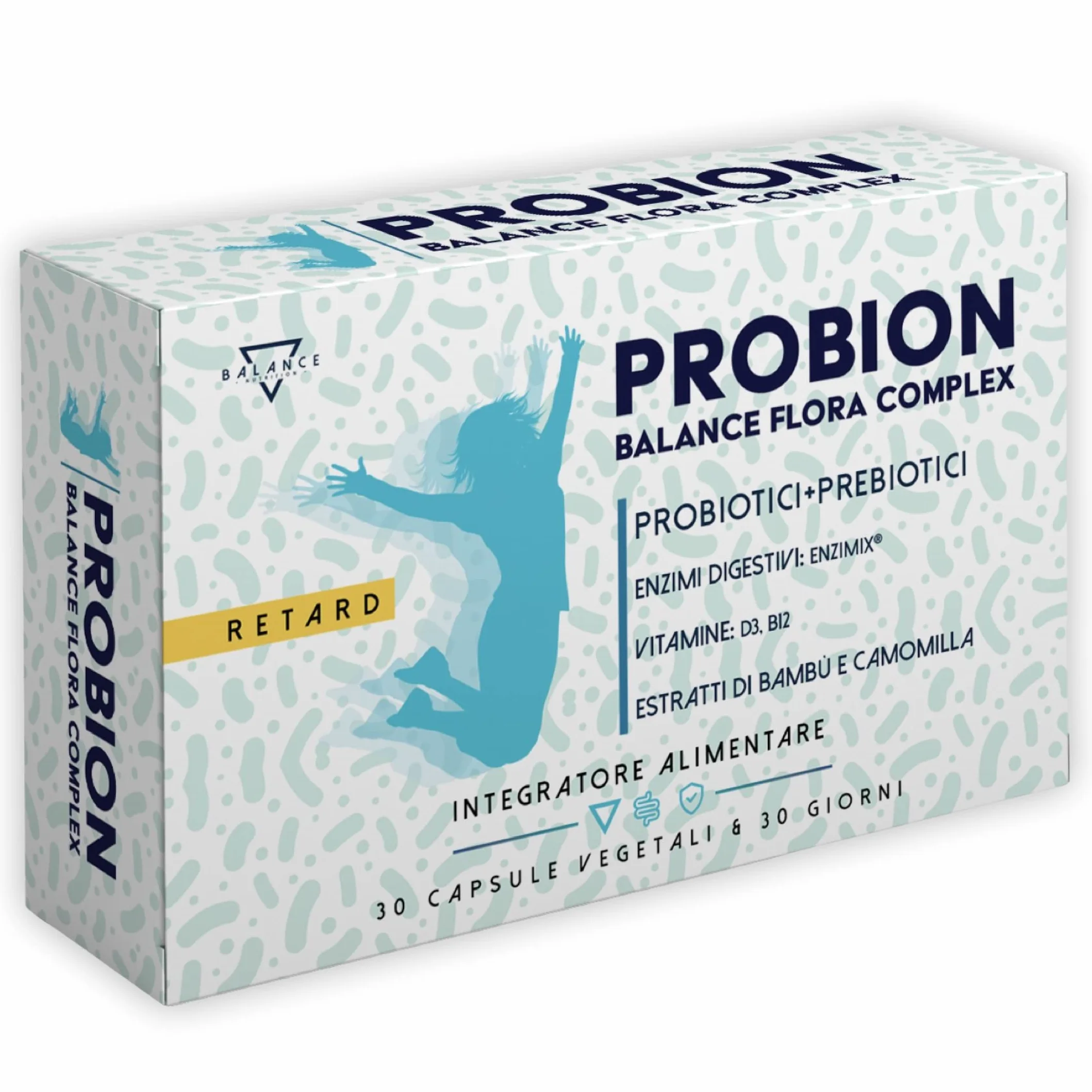 PROBION® Fermenti Lattici Probiotici 40 miliardi CFU Enzi-Mix Enzimi Digestivi Vitamine Bambù Camomilla 30 cps