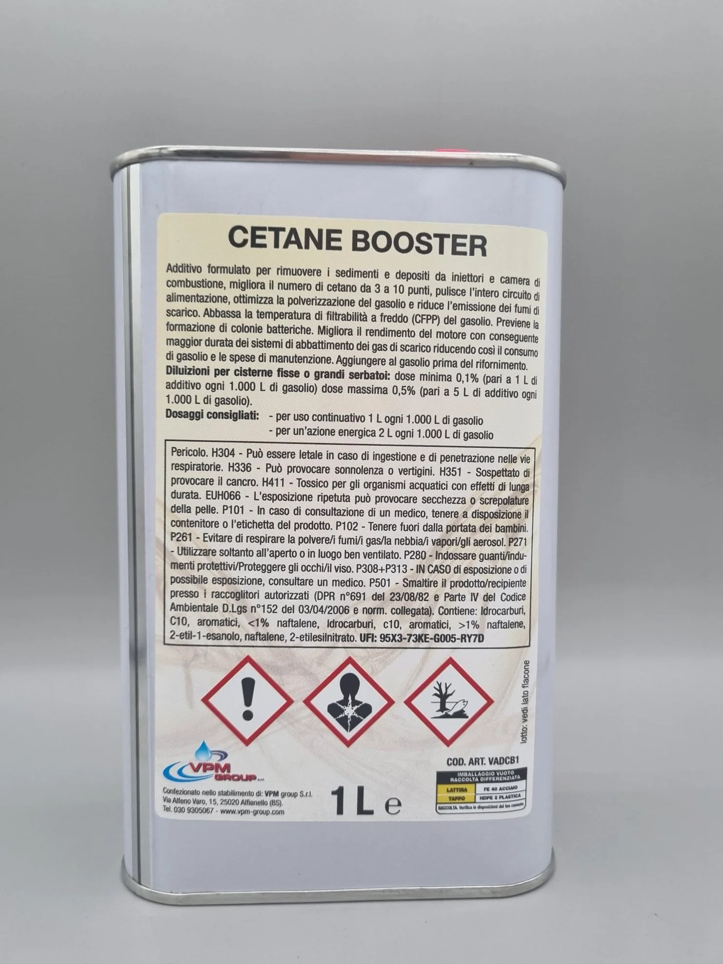 Additivo Diesel Professionale 1L Tratta 1000L, Booster Prestazioni, Pulisce Iniettori