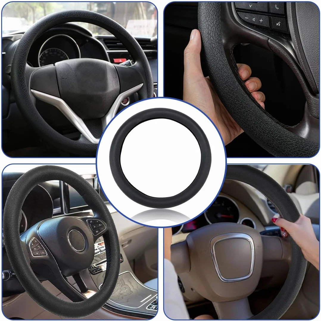 XPEX Coprivolante per auto in silicone 34-40CM Coprivolante per auto in silicone, protegge e riduce l'attrito tra le dita e il volante, volante antiscivolo