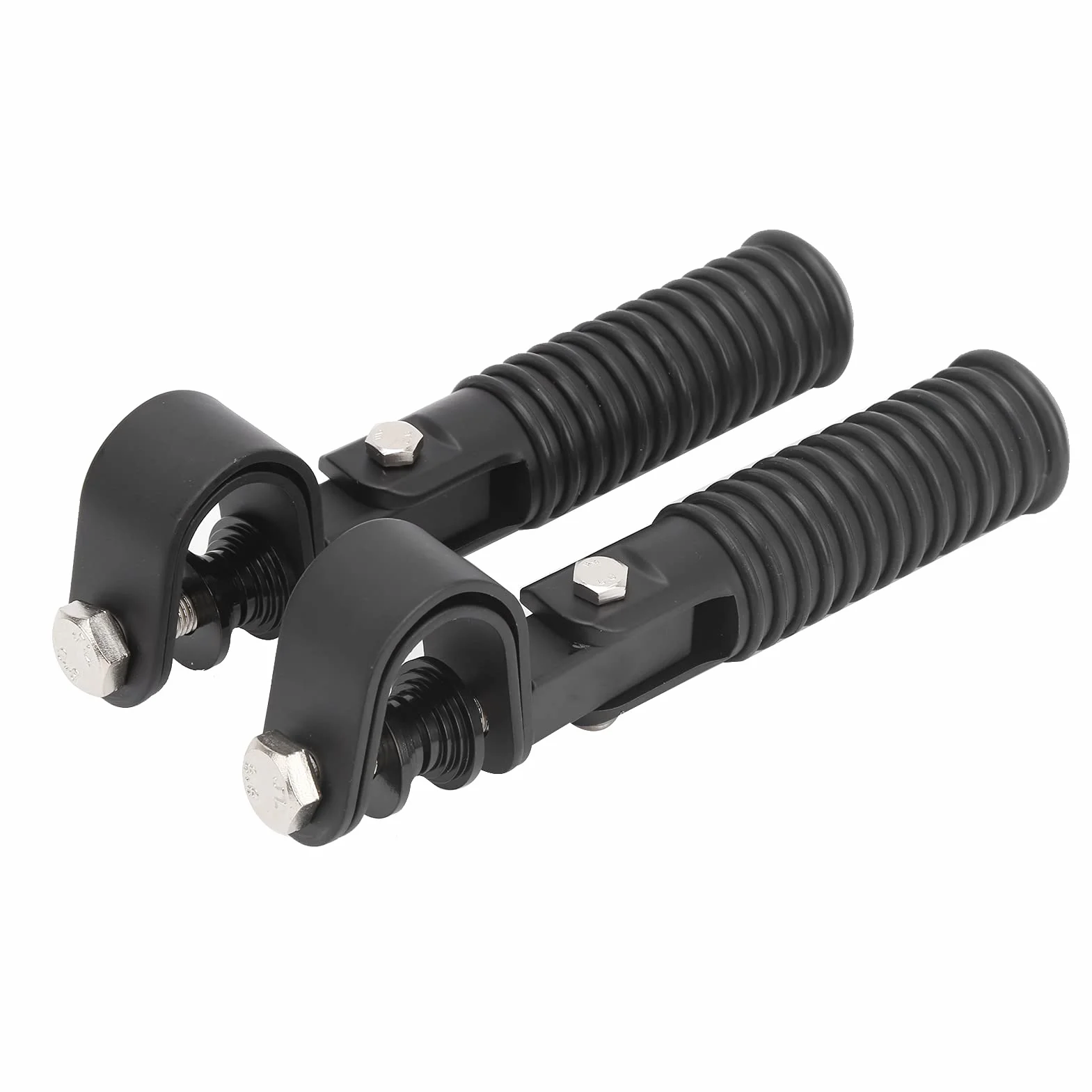 Yosoo Health Gear Pedane Pieghevoli per Moto 25 mm/1 Pollice Coppia Supporti Poggiapiedi a Morsetto Barra Protezione Black