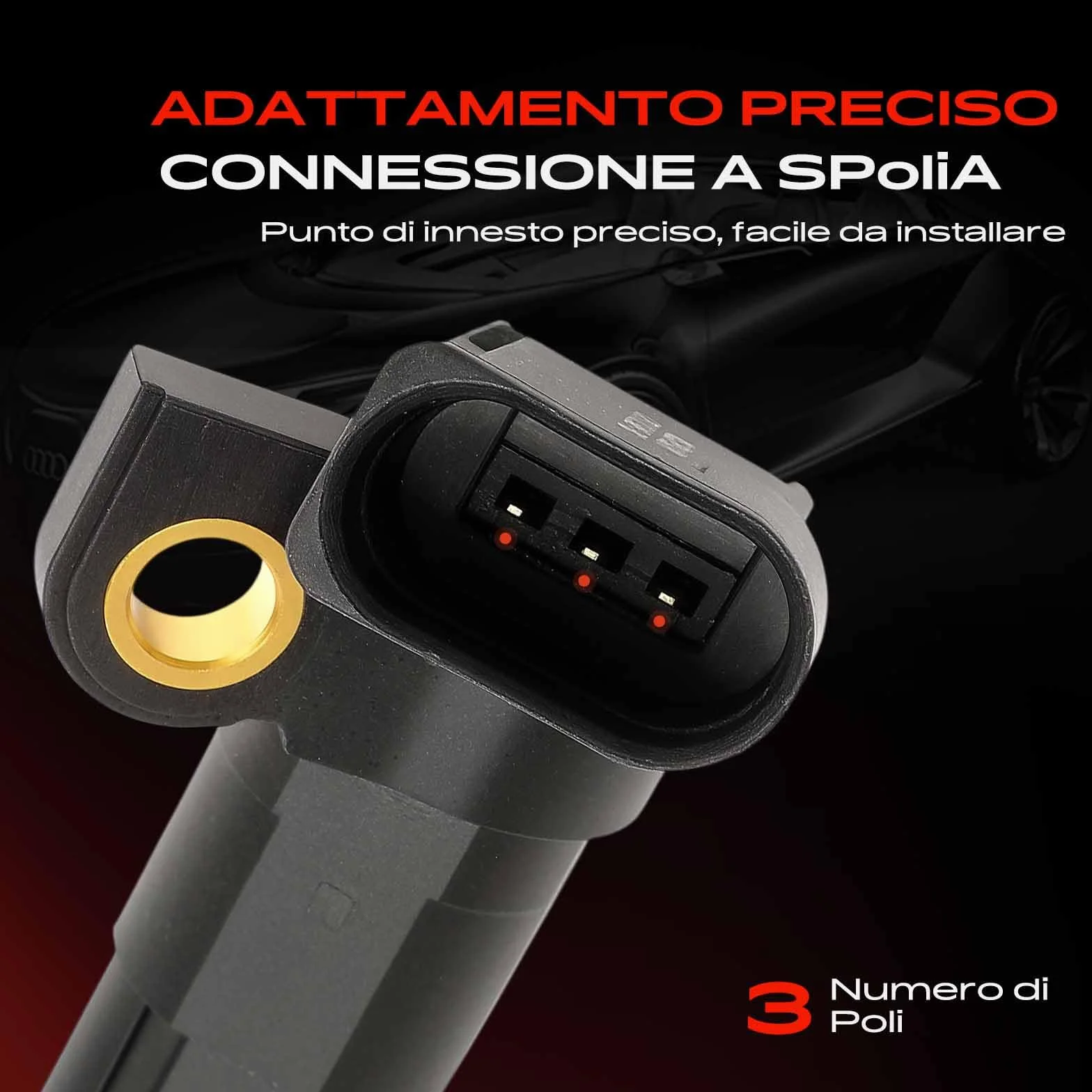 Frankberg Posizione dell'albero Motore Sensore dell'albero Motore 3-Poli Compatibile con Fabia II 542 Polo 9A 9N Ibiza IV SportCoupé 6J1 6P5 Fox Compatta 5Z1 5Z3 5Z4 Fabia II Combi 545 03D906433A