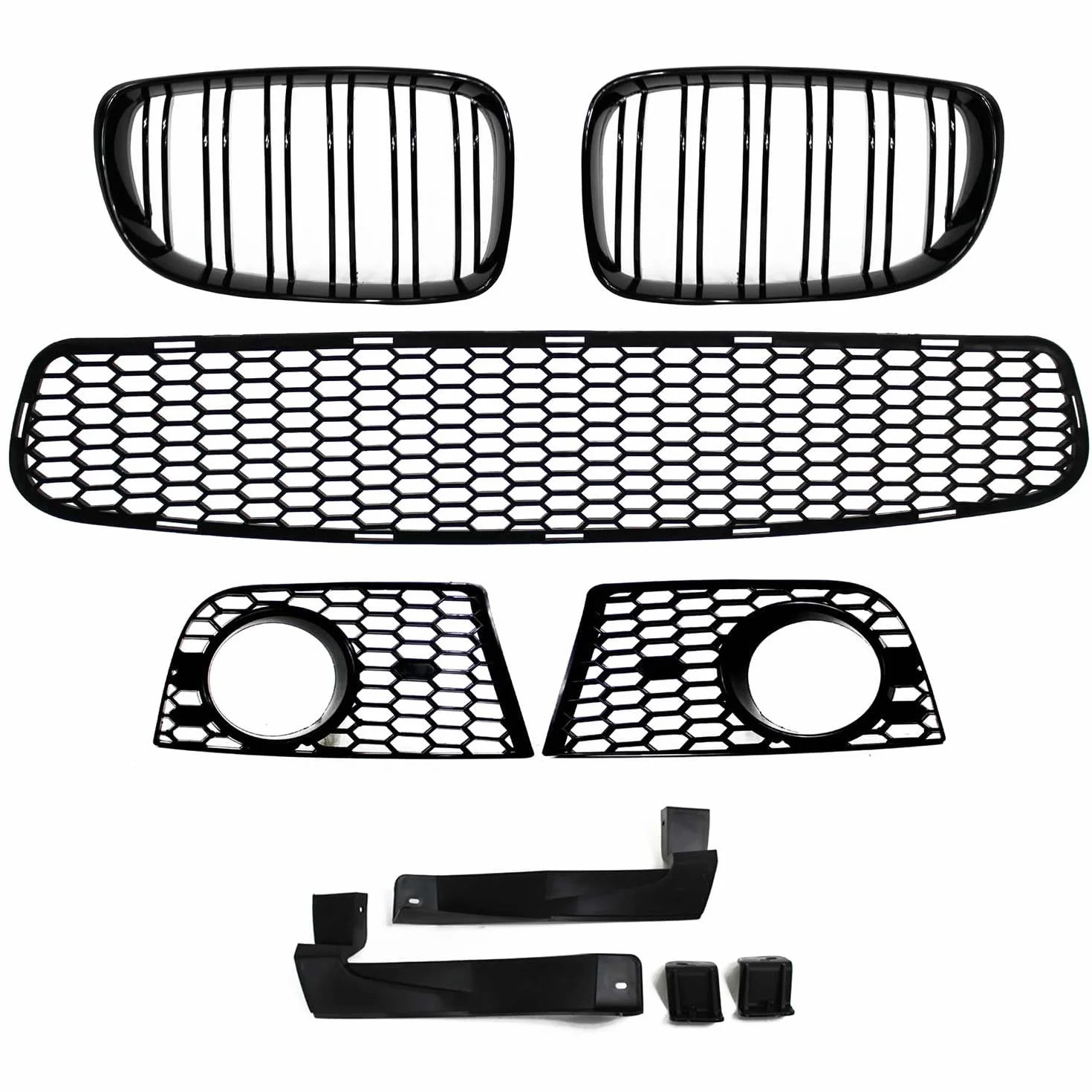 JOM Frontstoßstange BMW E81 E82 E87 E88 2004-2013 Doppelrippen Grill Nero