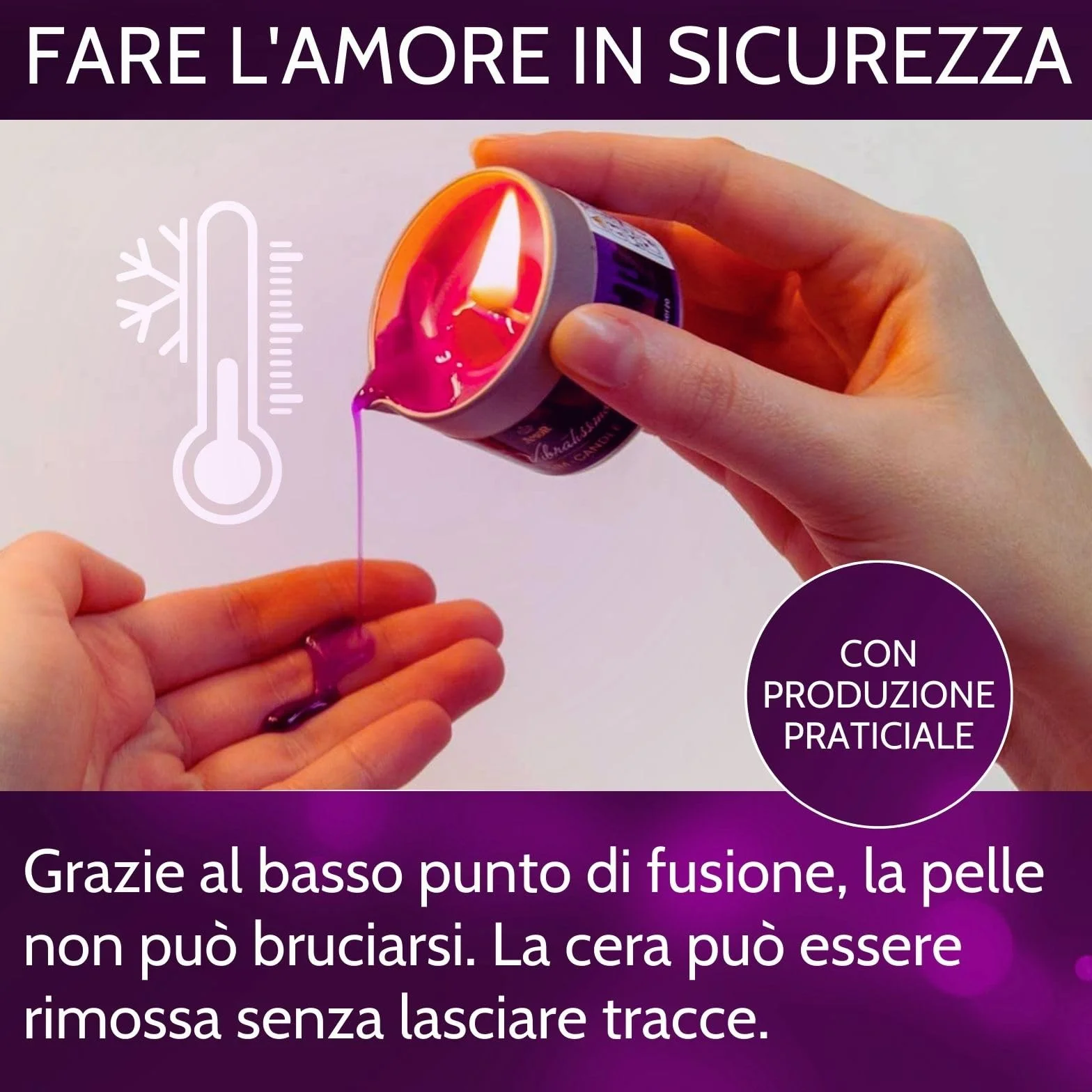 VIBRATISSIMO S/M Candela Burning Red 50ml Cera a bassa temperatura per giochi erotici massaggio coppie
