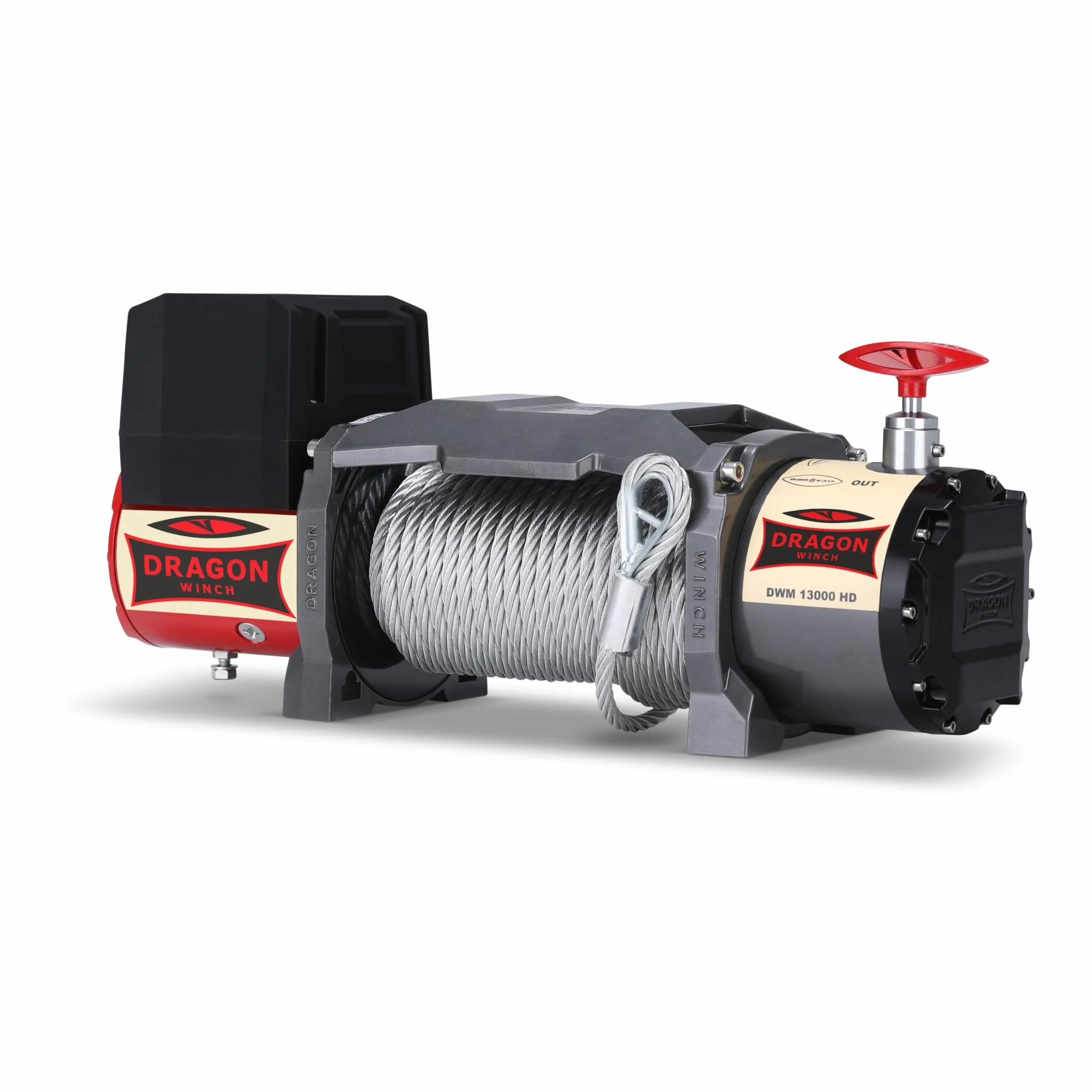 DRAGON WINCH Verricello Elettrico 12V 13000 lbs 5897 kg Cavo Acciaio 20m IP67 Impermeabile