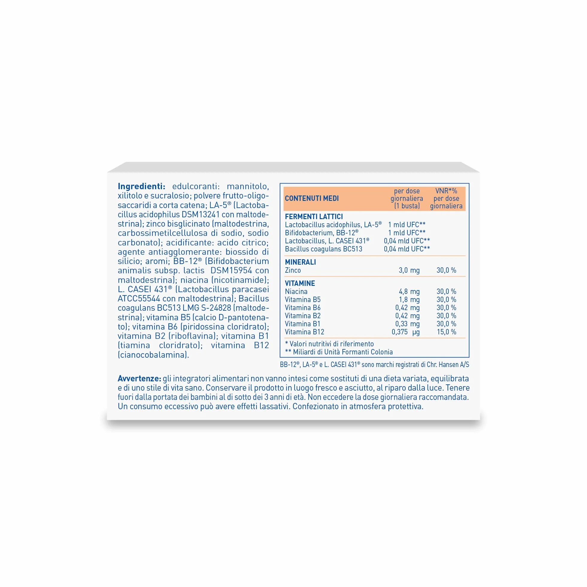 Lactoflorene Plus Probiotici Fermenti Lattici Integratore Adulti Zinco Vitamina B Flora Intestinale 12 Bustine