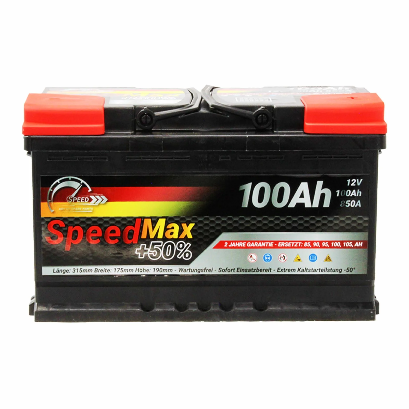 Batteria auto SPEED MAX L4100 100AH 850A 12V = FIamm 100Ah DX+ Pronta all'uso