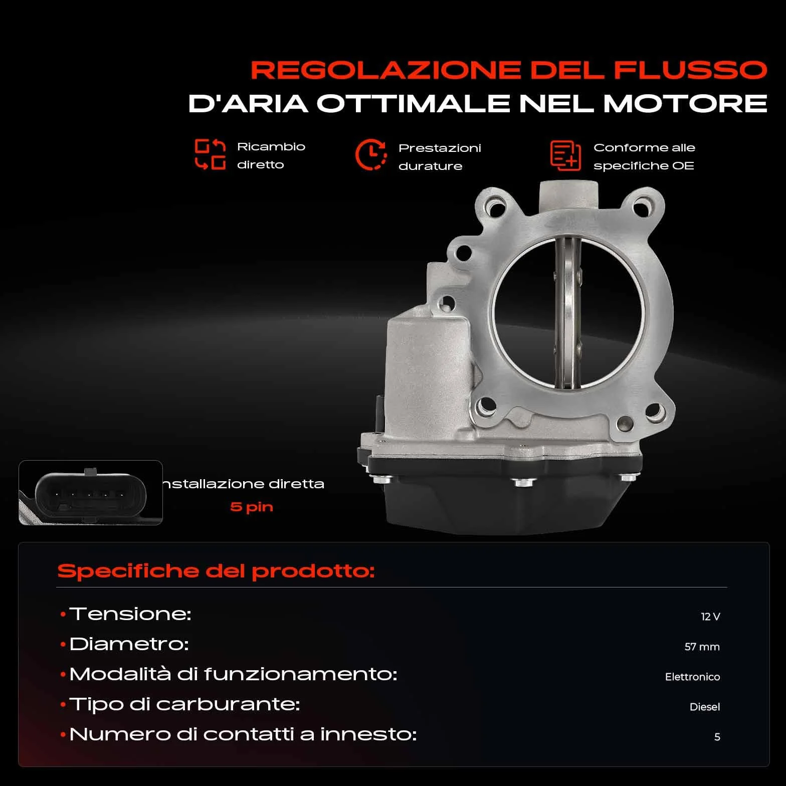 Frankberg Valvola dell'acceleratore Diesel Compatibile con Sprinter 3 5-T Pianale/Telaio B906 2.2L Sprinter 3 5-T Pianale/Telaio B906 2.1L A2C59515224