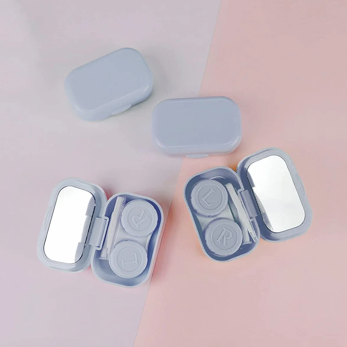 Custodia Porta Lenti a Contatto Portatile Mini Colorata per Viaggio e Casa