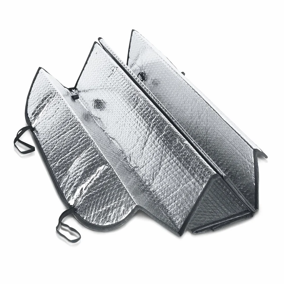 Parabrezza parasole auto pieghevole UV 130x60 cm con elastici e ventose