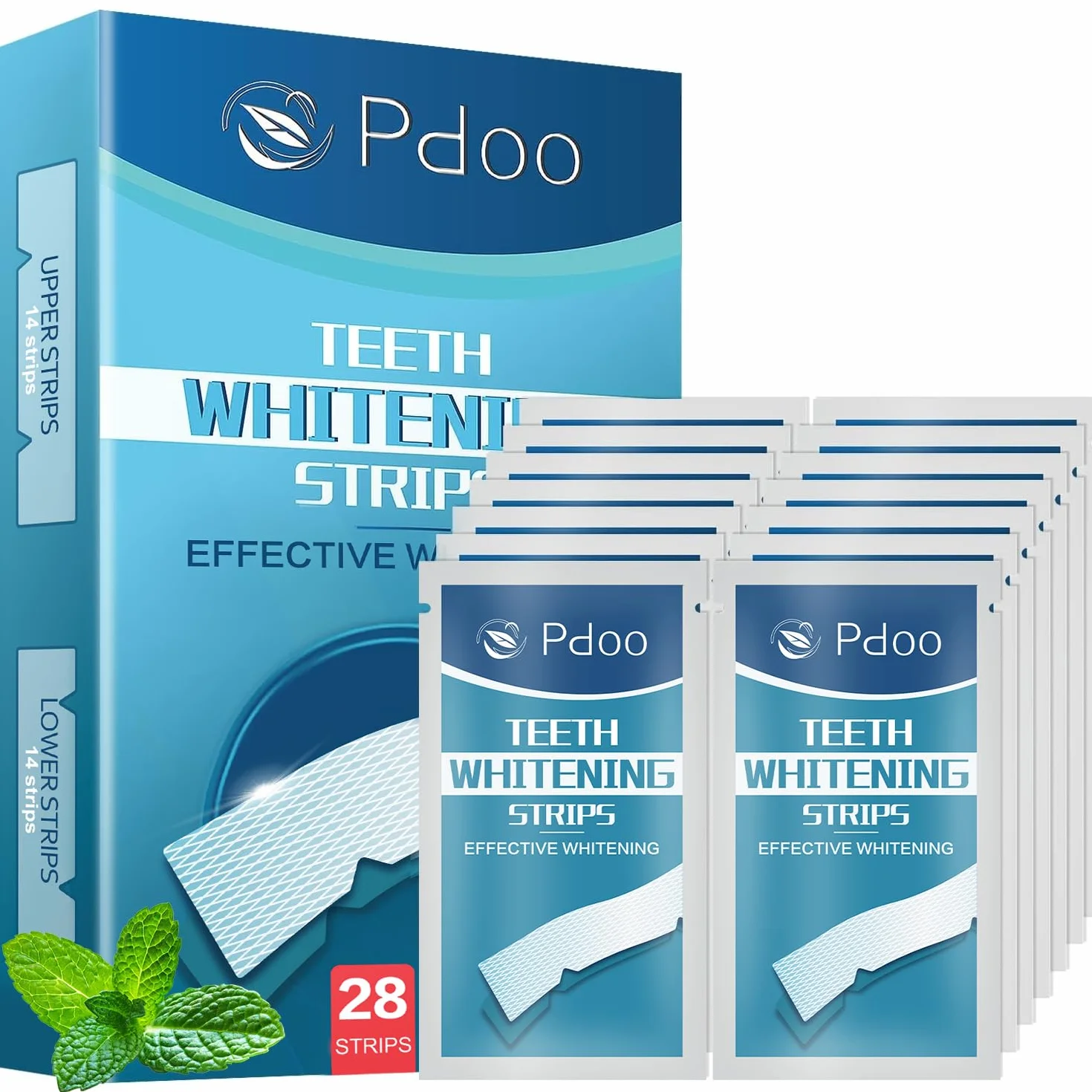 Strisce Sbiancanti Denti Professionale 28 Pezzi - Kit Sbiancamento Denti a Casa Senza Perossido Effetto Rapido