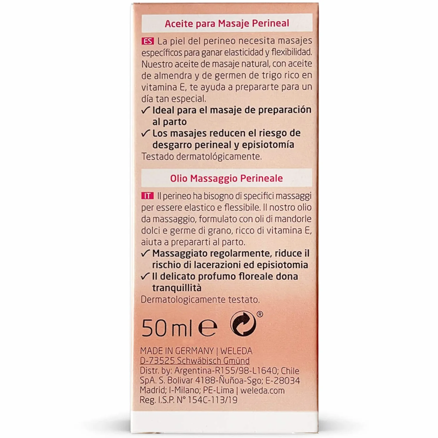 Weleda Olio Massaggio Perineale 50 ml per Pavimento Pelvico Pre e Post Gravidanza
