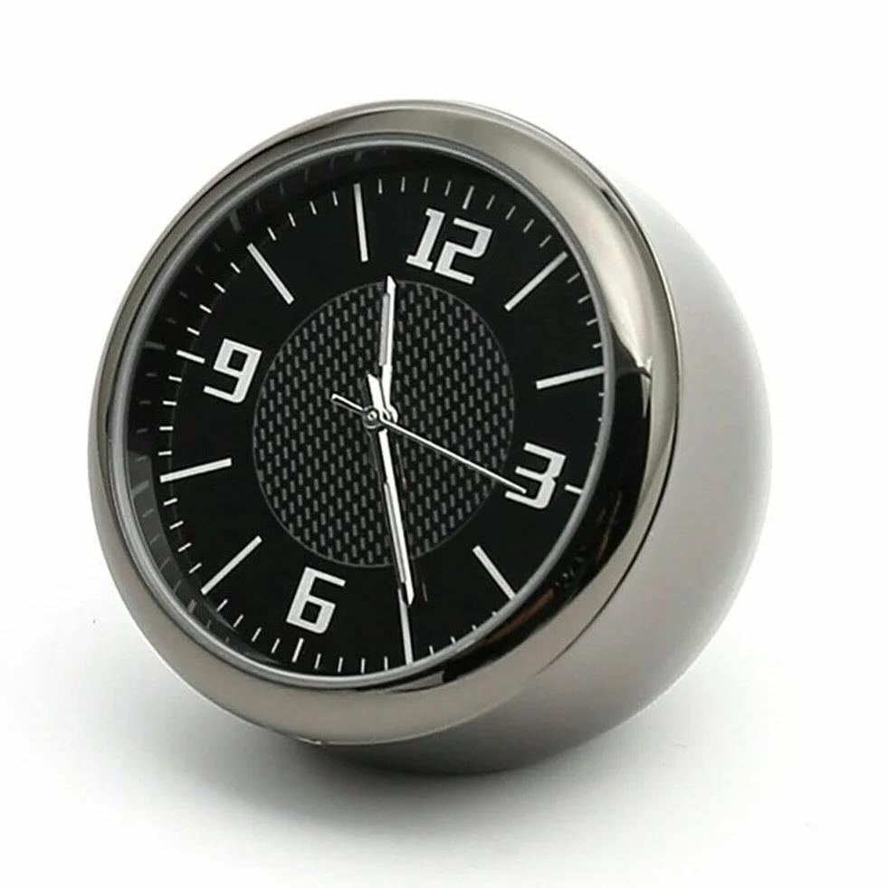 SPORTARC Orologio da auto, cruscotto fluorescente, apertura di ventilazione, da incollare, orologio al quarzo, orologio analogico per auto, barca, bicicletta, casa, lega di zinco