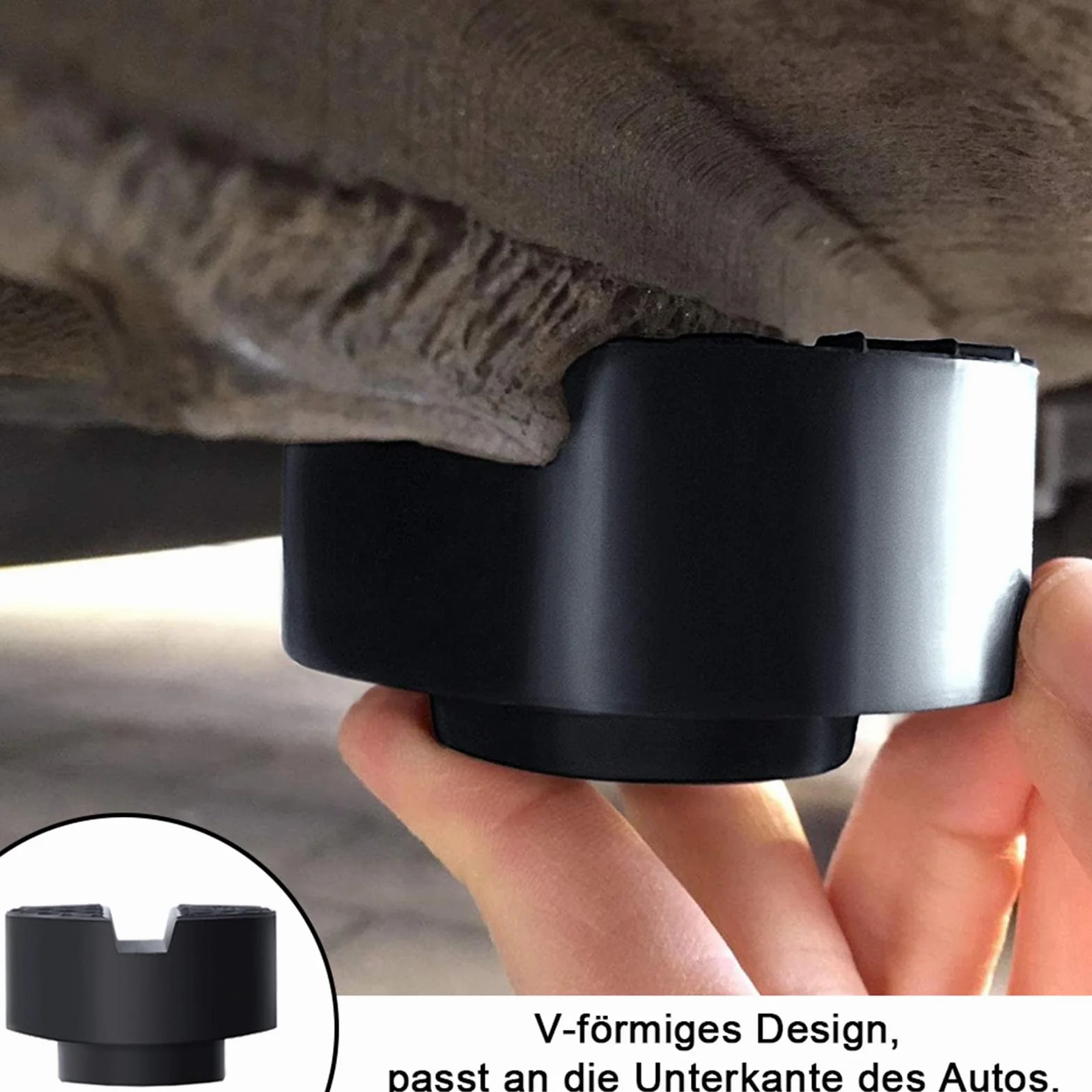 Tappetino per Jack per Auto, 2 Pezzi Tampone in Gomma per Cric, Universale, Nero