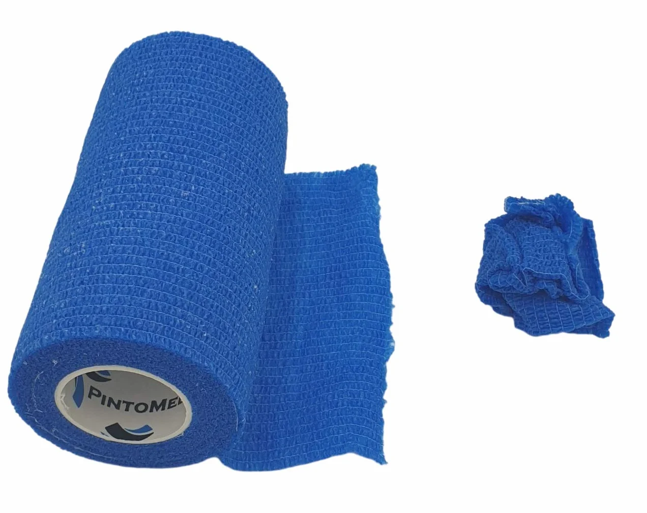 PIntoMed Cohesive Bandage BLU 6 x 10 cm x 4.5 m Autoadesiva Flessibile Primo Soccorso