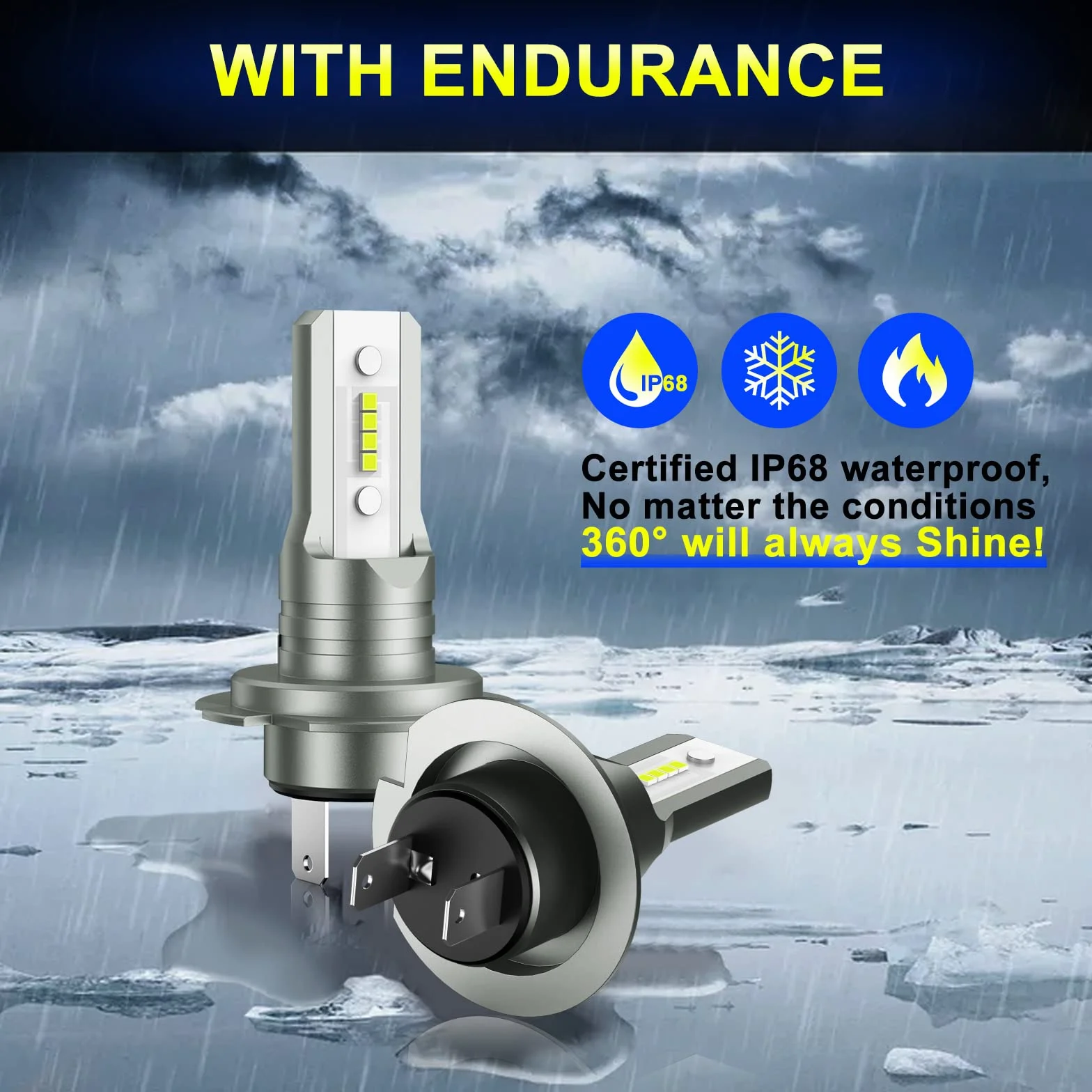 Sycreek H7 LED Lampadine 22000LM 6500K Super Brillante Fari Abbaglianti Anabbaglianti Kit Sostituzione 2 Szt.