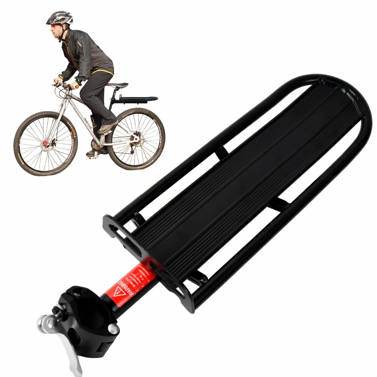 Portapacchi Bagagli per Bicicletta, Portapacchi Posteriore per Bici Regolabile, Bike Luggage Cargo Rack con Sgancio Rapido, MTB Bike Cargo Carrier Rack in Lega di Alluminio, Carico Massimo 10KG/22Lbs