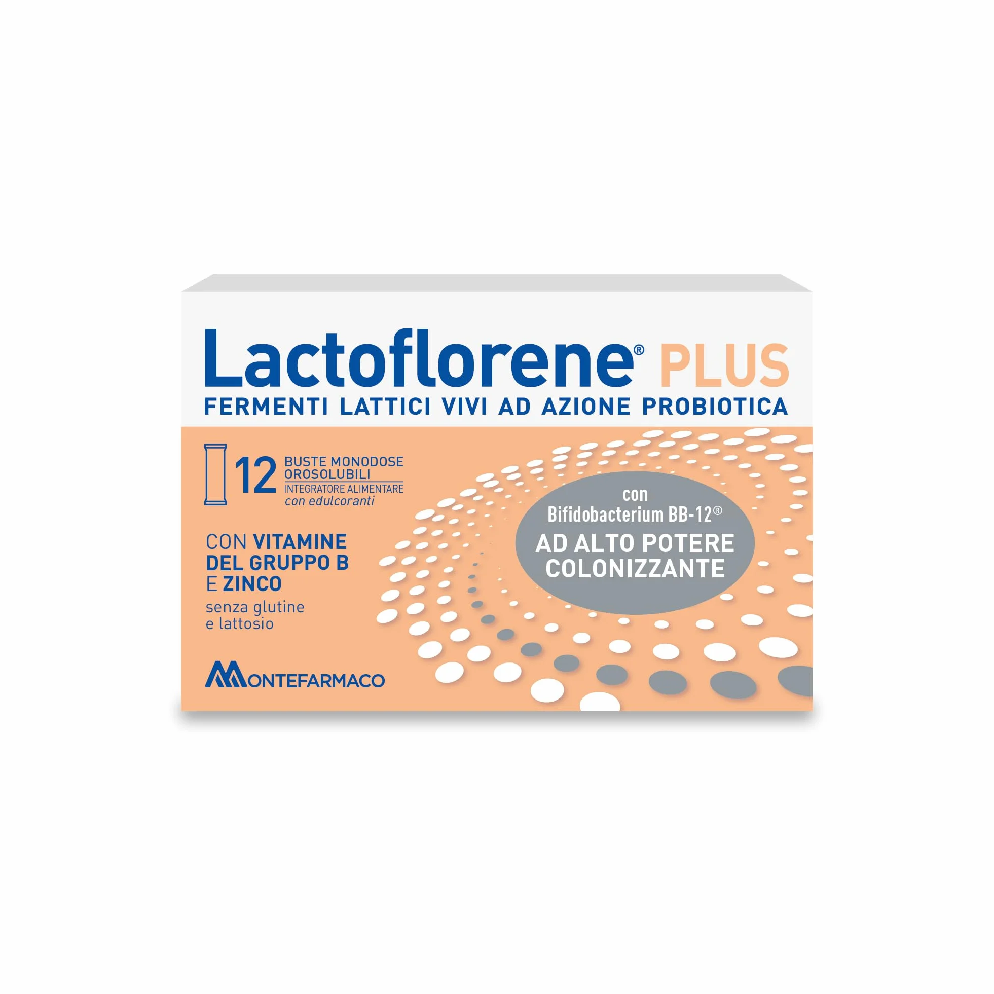 Lactoflorene Plus Probiotici Fermenti Lattici Integratore Adulti Zinco Vitamina B Flora Intestinale 12 Bustine