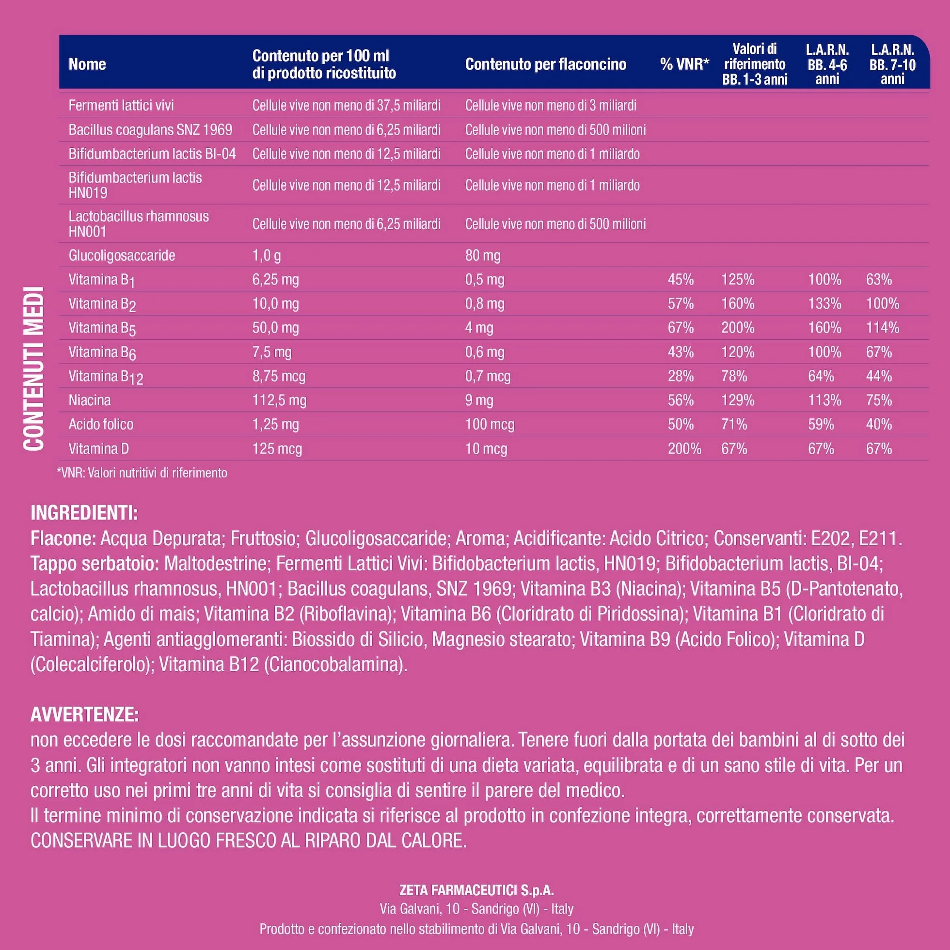 Prolife Pediatrico Integratore Fermenti Lattici Bifidobatteri 3 Miliardi 3 Pack 10 Flaconcini 8 ml Equilibrio Intestinale Bambini