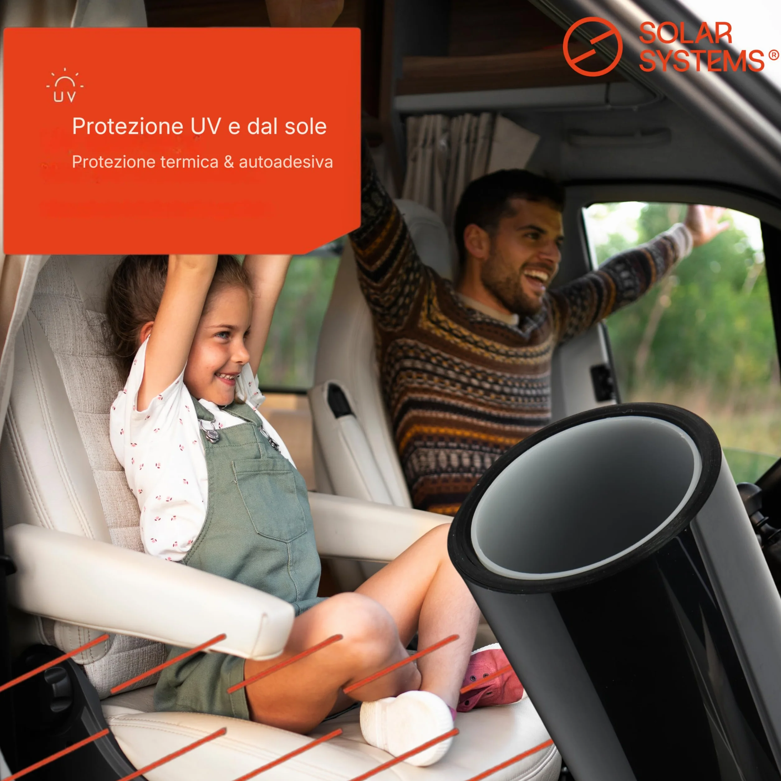 SOLAR SYSTEMS - Tönungsfolie Auto - Scheibentönungsfolie - mit 10-teiligem Montagekit - Scheiben Tönung Folie ABG Konform, mit Sonnenschutz & Anti-Scratch - Panthera Folie 295c 95% Schwarz 76x500cm