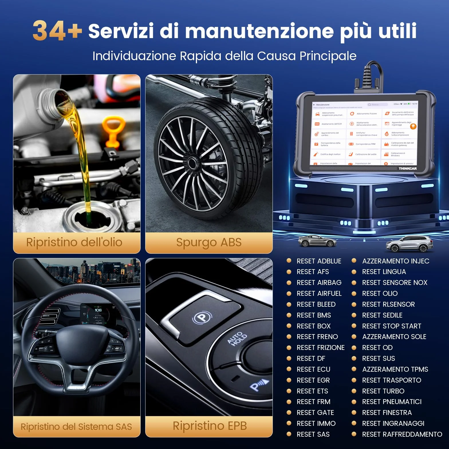 thinkcar ThinkScan 689 OBD2 Auto Diagnostica Diagnosi Completa Sistema 34 Manutenzione Test Attuazione Codifica ECU DoIP CANFD FCA