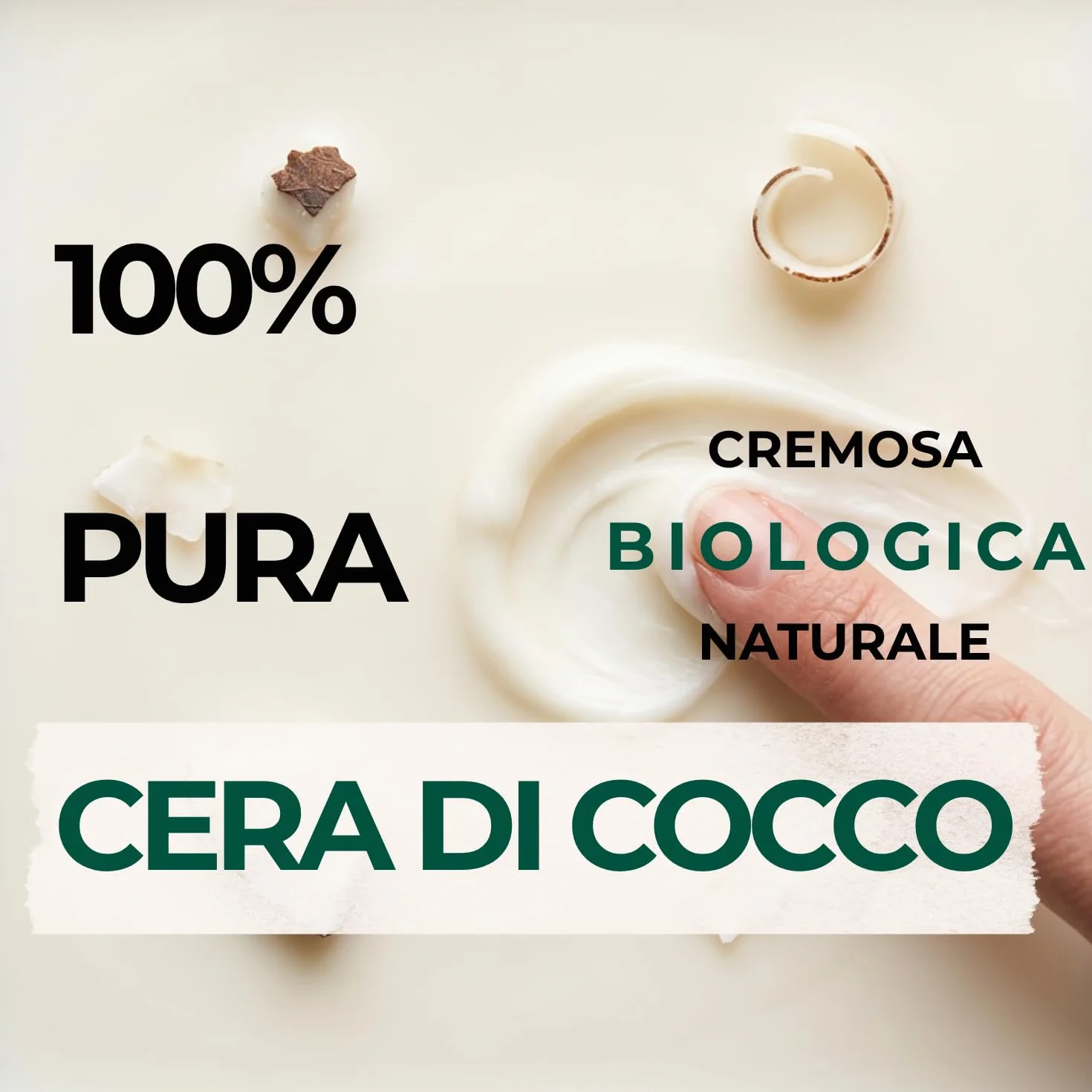 Candela da Massaggio Biologica 100% Cera di Cocco al Tè Verde - Olio per Massaggio Corpo - 95 gr