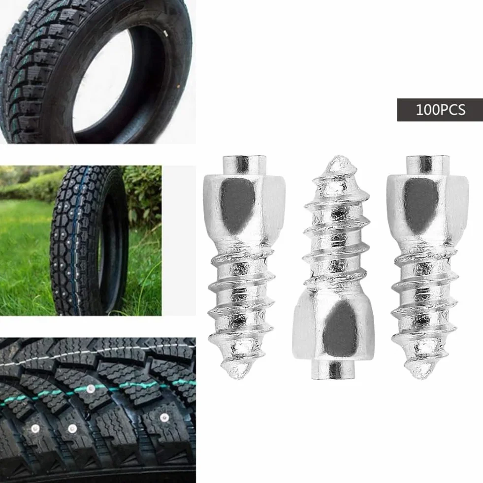Auto12mm vite antiscivolo vite prigioniera, 100 pezzi 12mm per auto SUV ATV Vite antiscivolo per ruote per pneumatici neve Punte per pneumatici Trim Accessori per auto