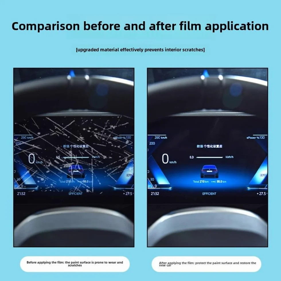 Pellicola per interni auto, cruscotto, piano del cambio, console centrale, antigraffio, trasparente, in TPU, accessorio per Maserati Grecale 2023-2025 (pellicola di navigazione GPS)