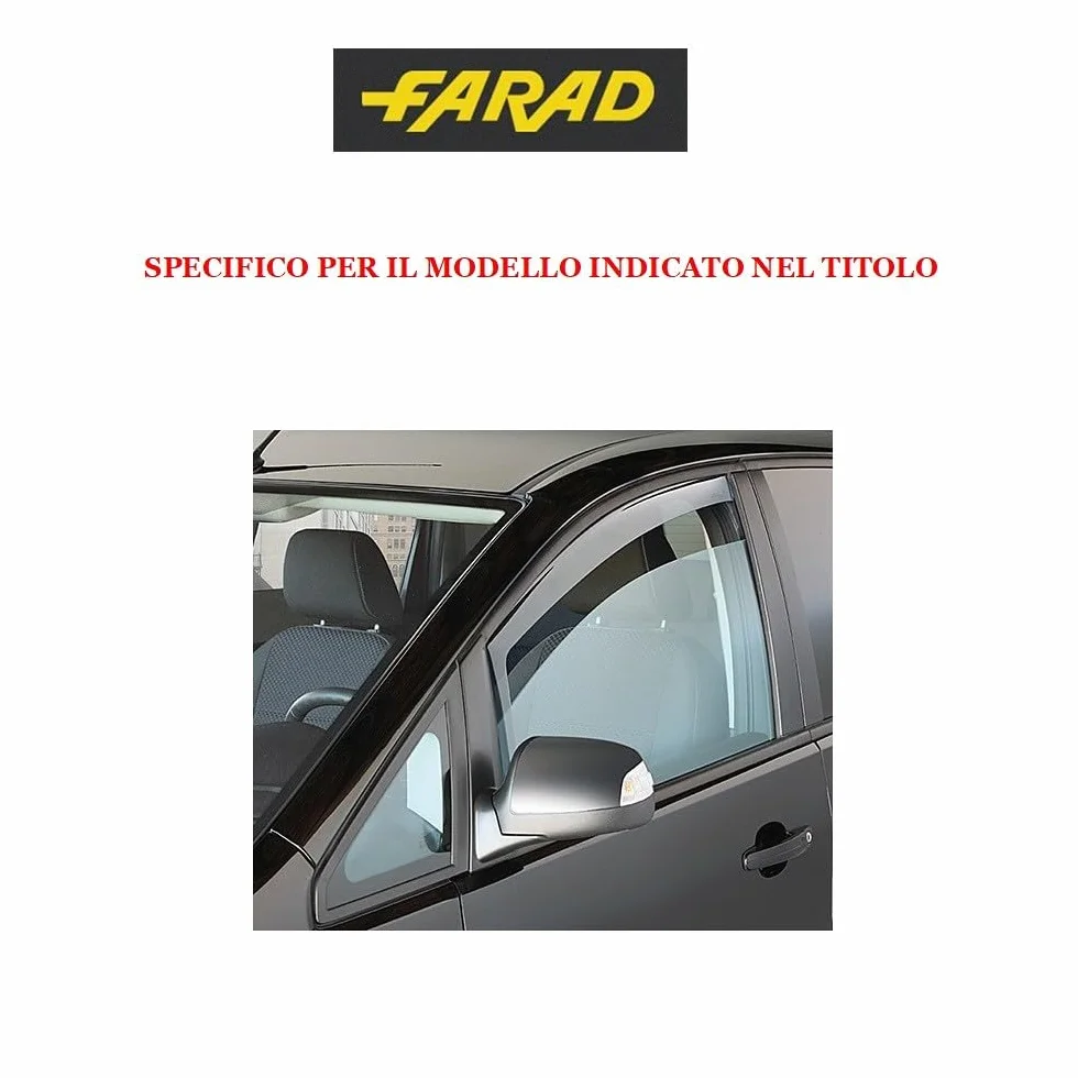 COMPATIBILE CON FIAT 500 3P 16 in poi 12.809 DEFLETTORE ARIA ANTIVENTO PER VETRO AUTO (2 PEZZI) COPPIA DI DEFLETTORI ANTERIORI PER PIOGGIA E VENTO FARAD