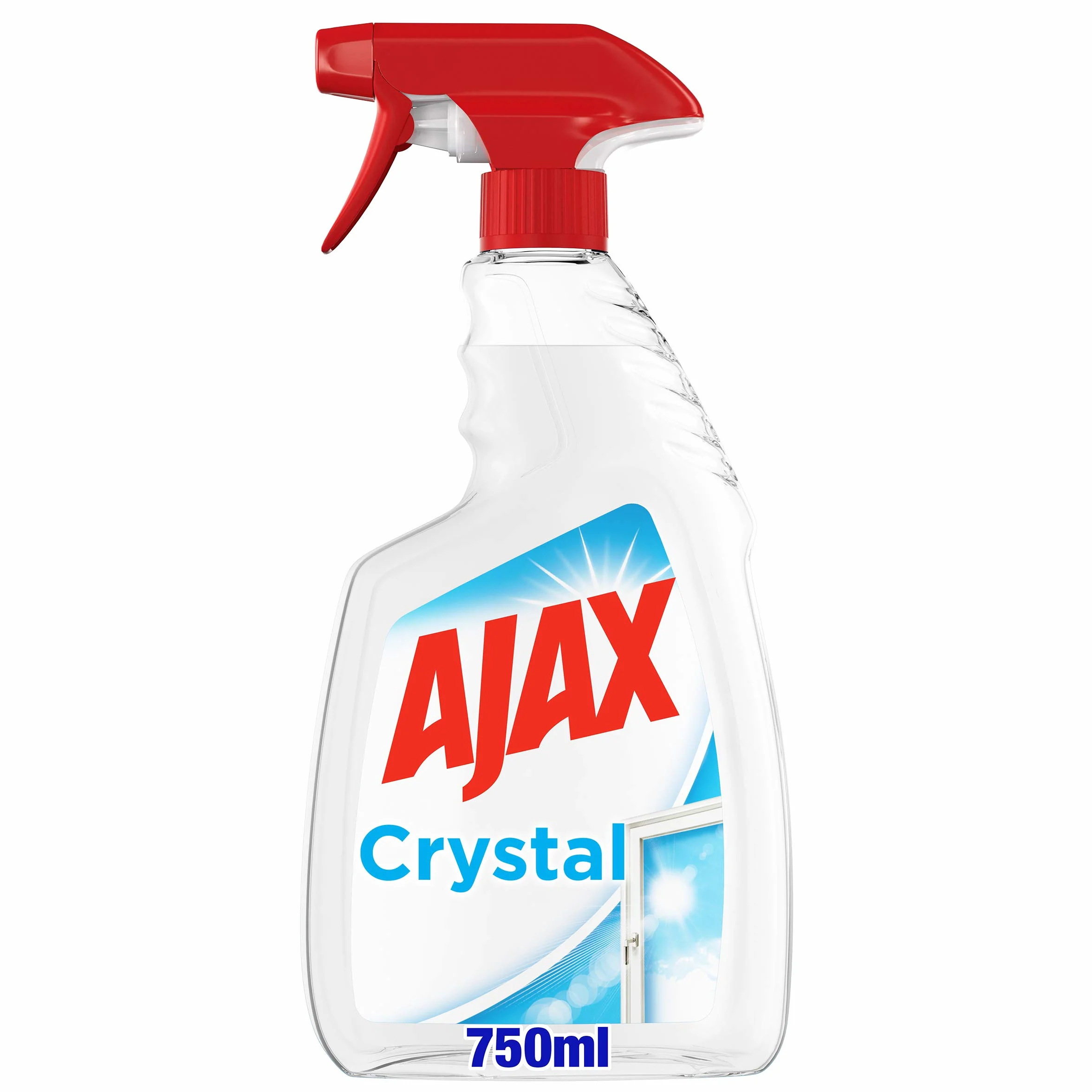 Ajax Detersivo Spray Crystal Clean Vetri 12 x 750 ml Detergente Vetro Con Ammoniaca Anti-Alone