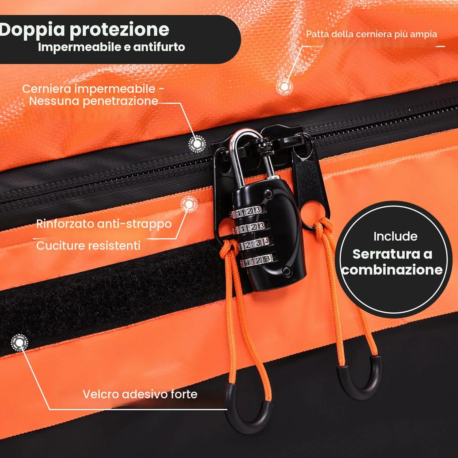 Sailnovo Box Tetto Auto Impermeabile 595L 1000D PVC, Portabagagli Auto Tetto con Tappetino Antiscivolo, 6 Ganci Portiere, Serratura Combinazione - Compatibile con/senza Barre Portatutto