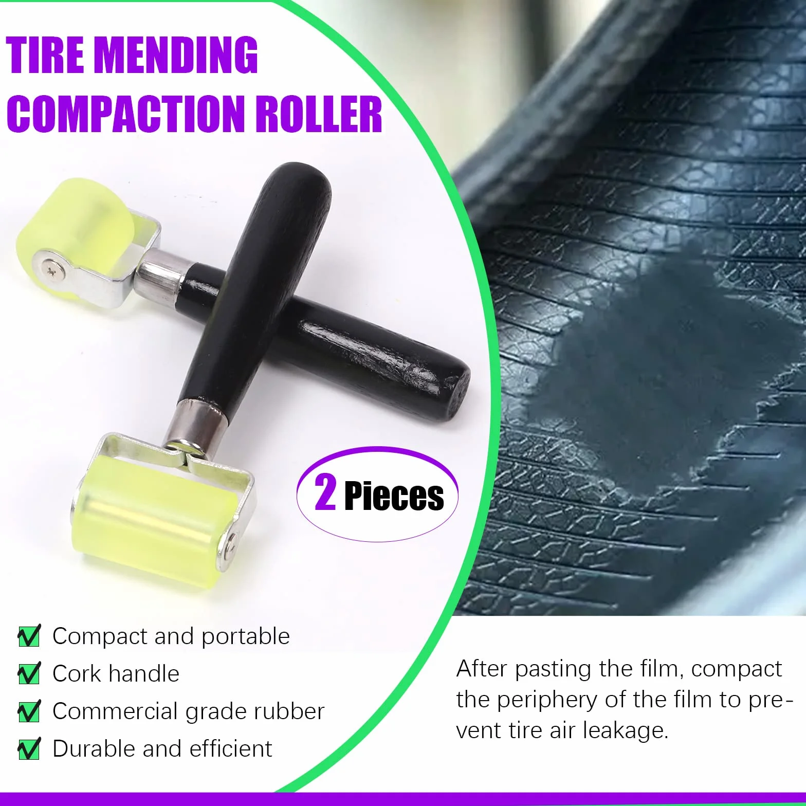 Swpeet Kit di 2 rulli fonoassorbenti (3 cm e 5 cm) – Rullo di gomma professionale per applicazioni di isolamento e impermeabilizzazione automobilistiche