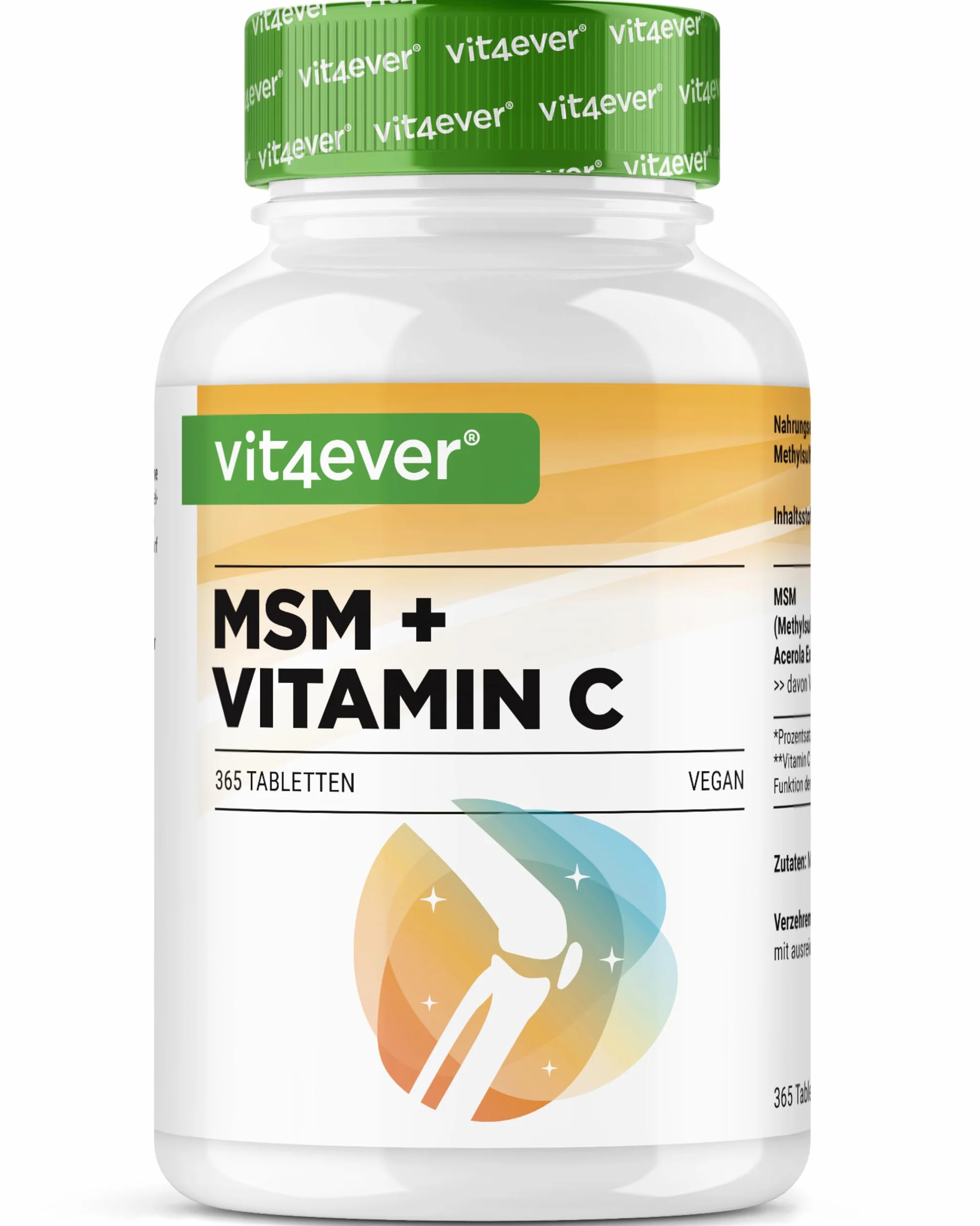 MSM 2000mg 365 compresse con vitamina C naturale da acerola vegan
