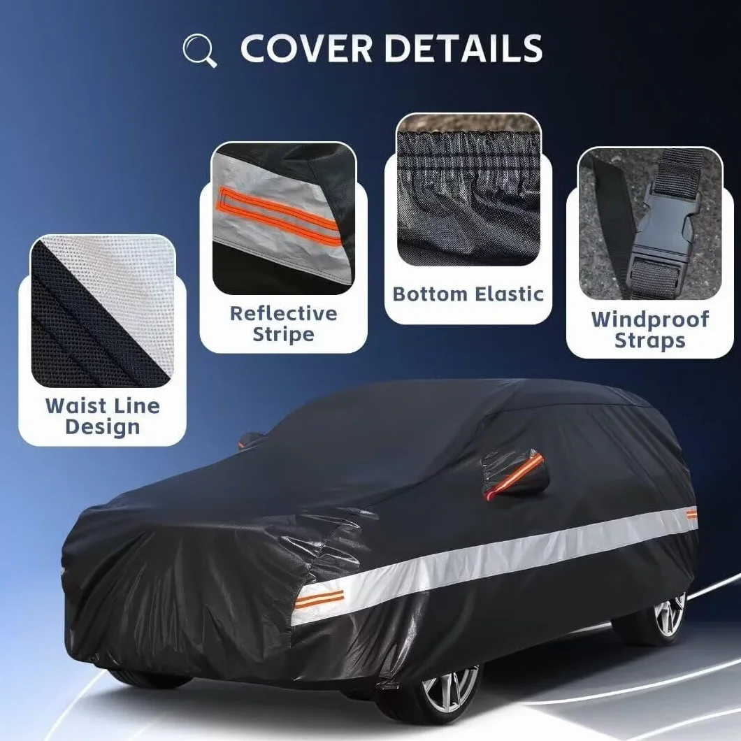 Telo Copriauto da Esterno Station wagon,Holthly 10 Strati,Copri Auto 100% Impermeabile,Copertura Antipolvere Antigraffio,per Audi A6 Avant,Mercedes Classe E,BMW Serie 5 Touring,Volvo V90.Nero.