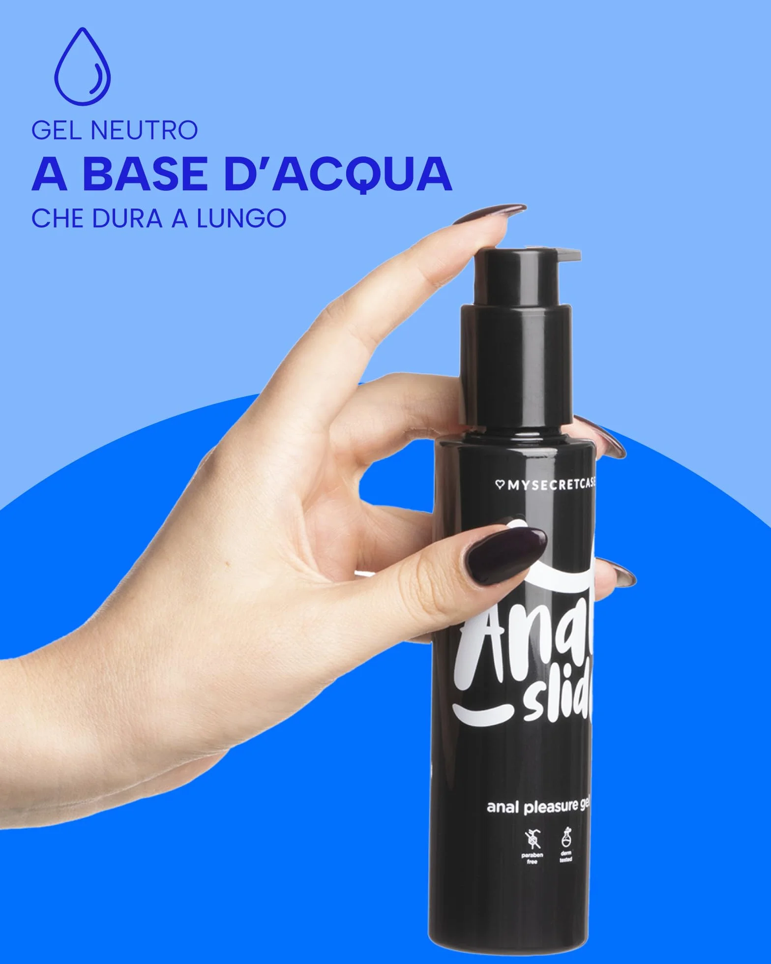 MySecretCase Lubrificante Sessuale Intimo all'Acqua 150 ml Gel Anale Compatibile con Preservativi