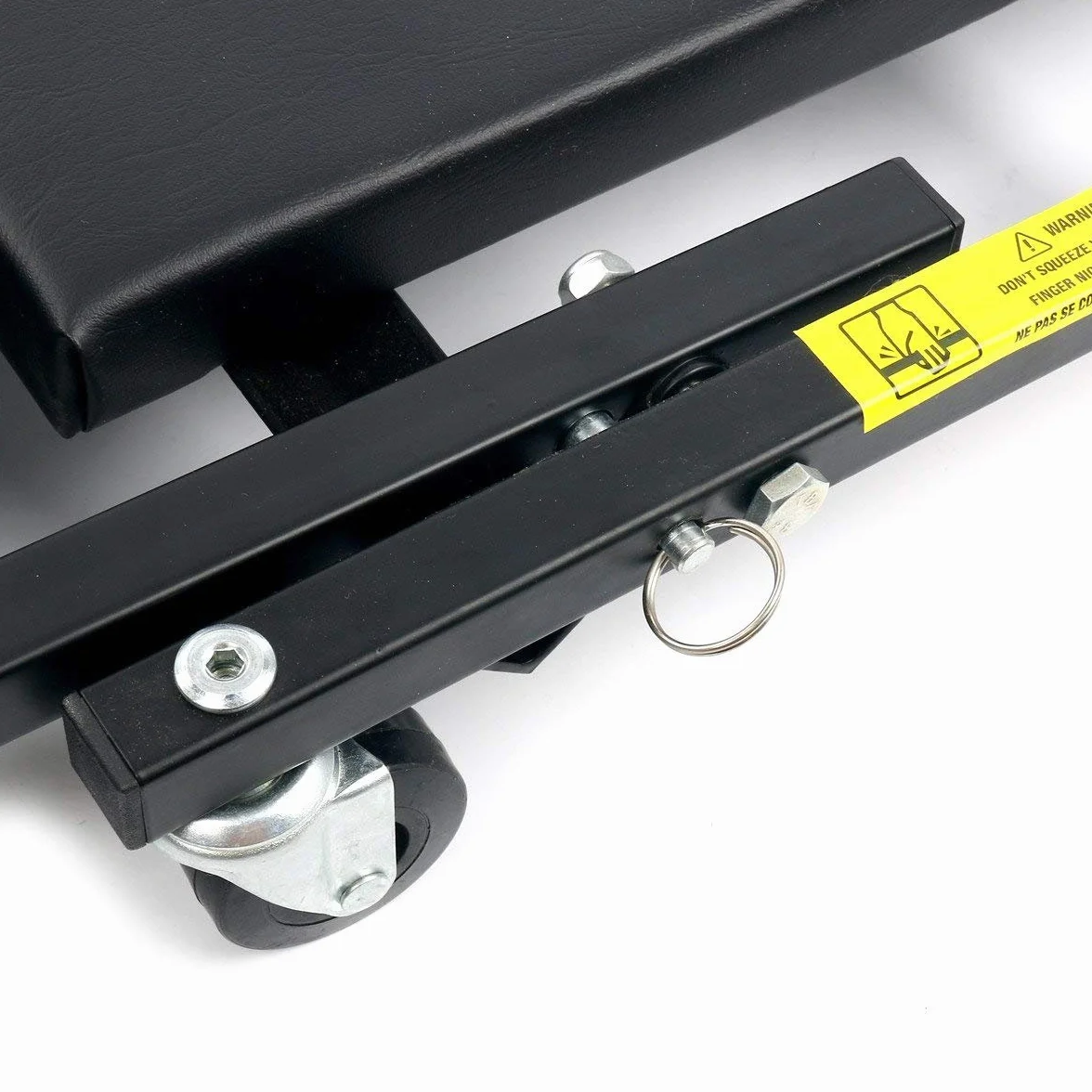 FreeTec Carrello Meccanico, Carrello sotto Auto, 2 in 1 Sdraio Pieghevole da Officina, Trasformabile in Seduta Sgabello, 1m di Lunghezza, Carica Massima di 150kg, Nero