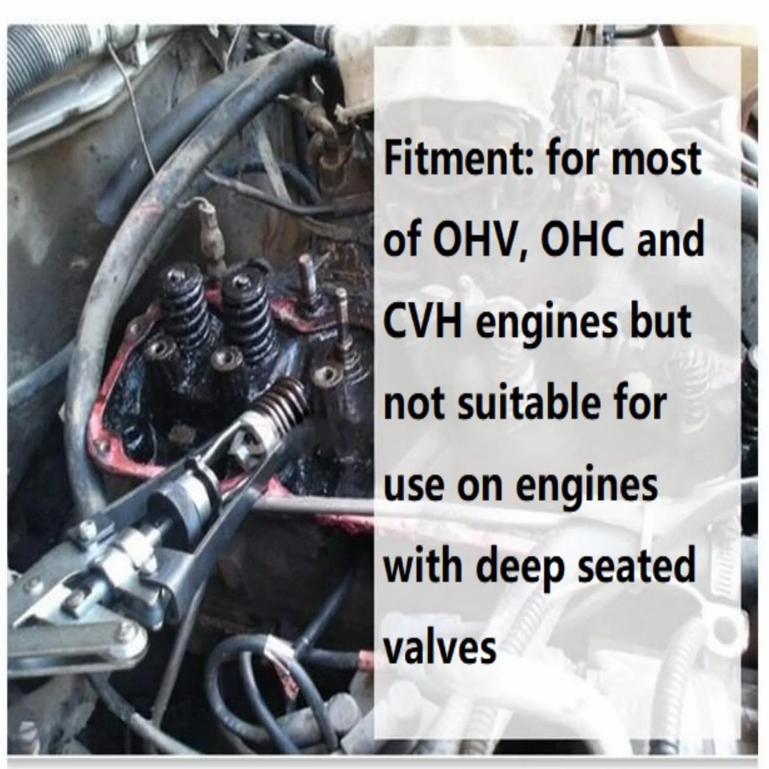 Compressore per molle valvole, attrezzo per la rimozione del compressore per molle valvole in testa Sostituzione del custode delle guarnizioni dei motori con impugnatura regolabile per acciaio OHV OHC