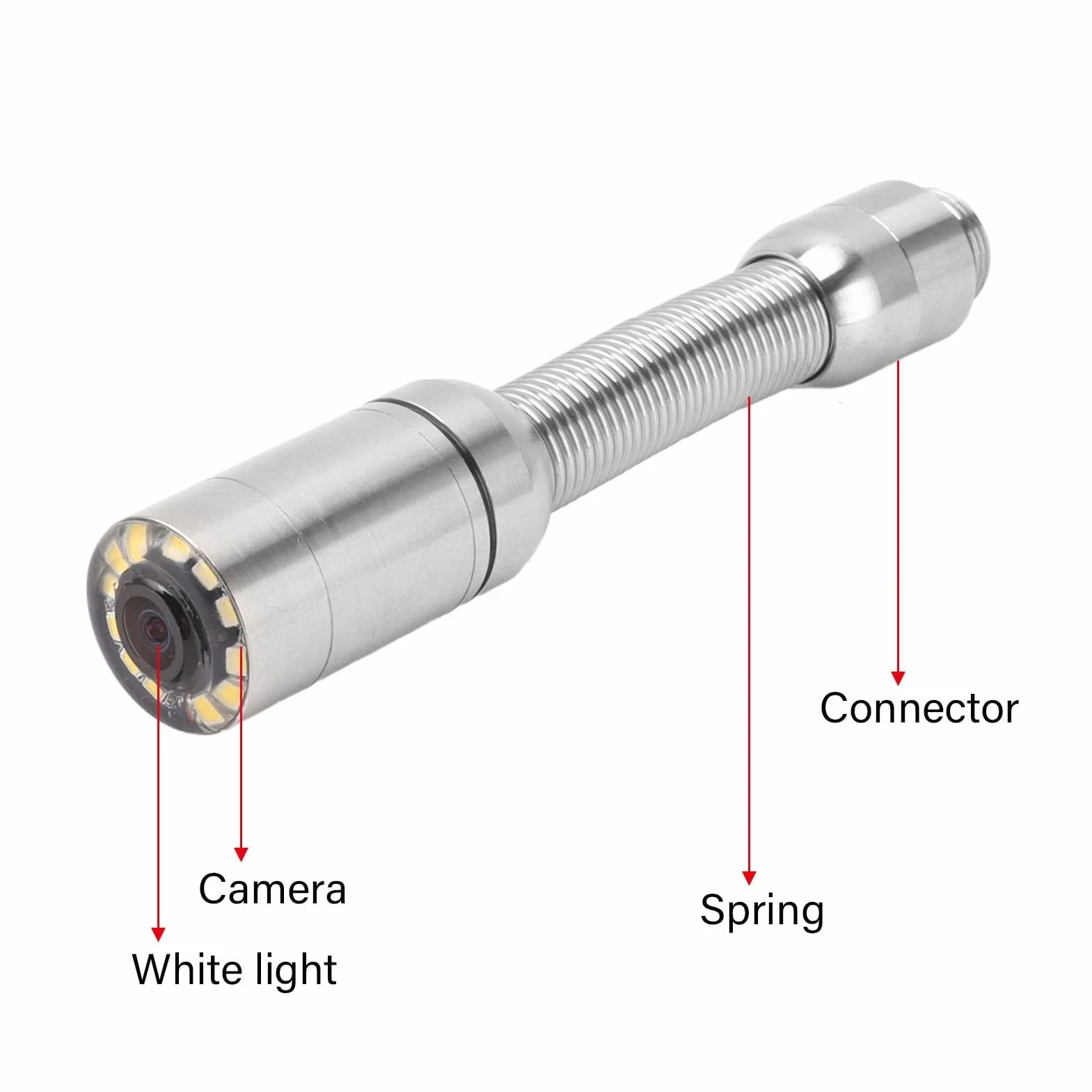 Endoscopio Professionale 23mm Testa Telecamera Ispezione Fognature Acciaio Inossidabile IP68 12 LED