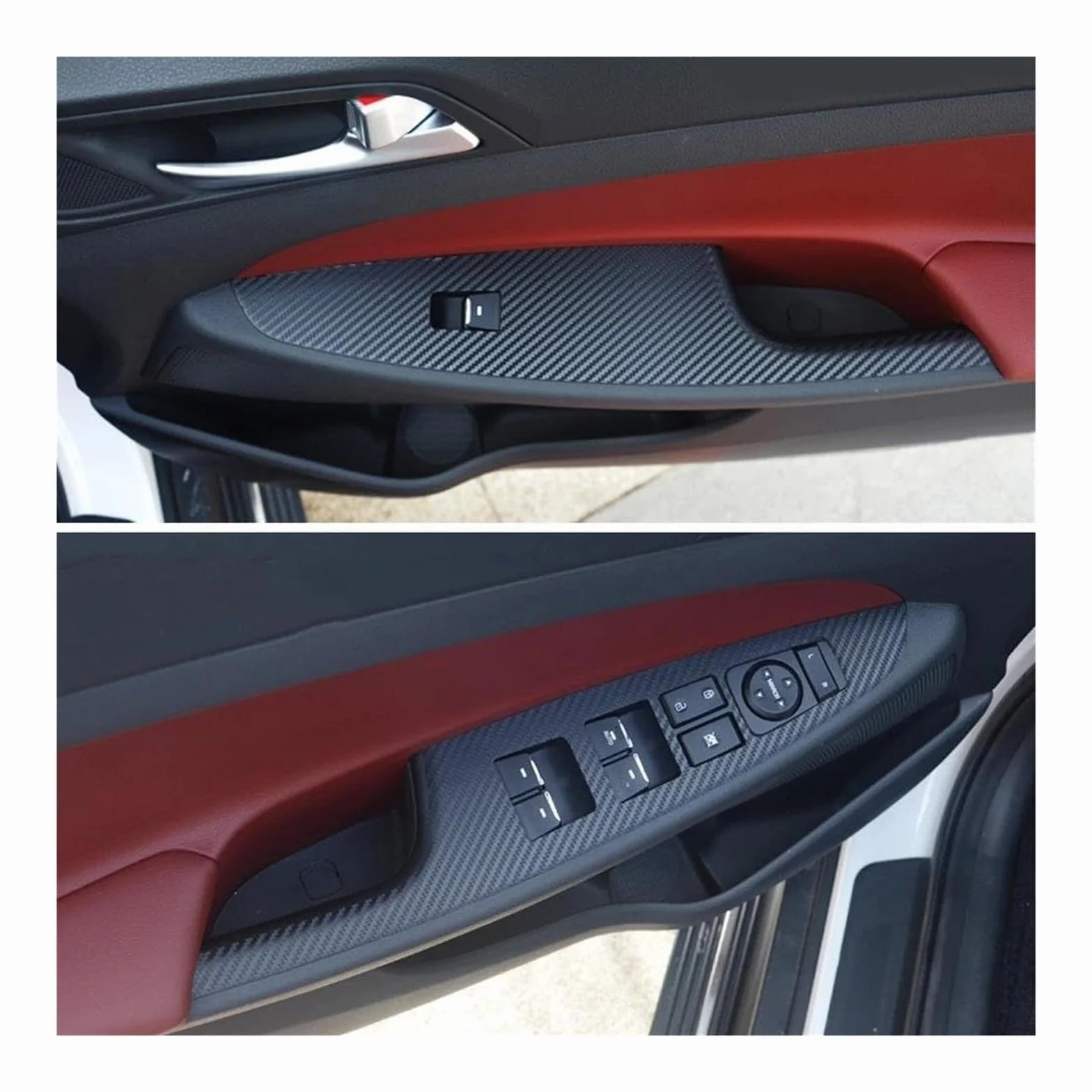 Accessori Tuning Kit per Hyundai per Tucson 2015-2018 4 Adesivi Fibra Carbonio per Pannello Controllo Sollevatore Finestrini