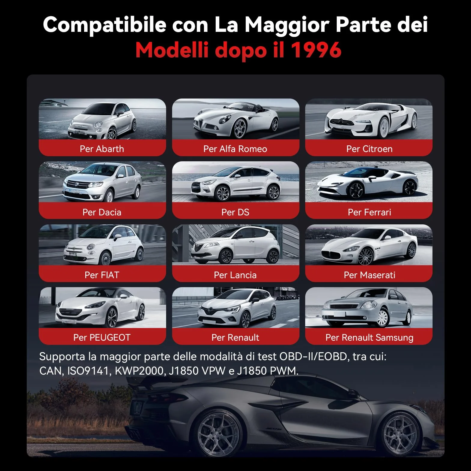 iCarsoft CP V1.0 OBD2 Diagnostica Auto Professionale Italiano per Marchi Francesi e Italiani