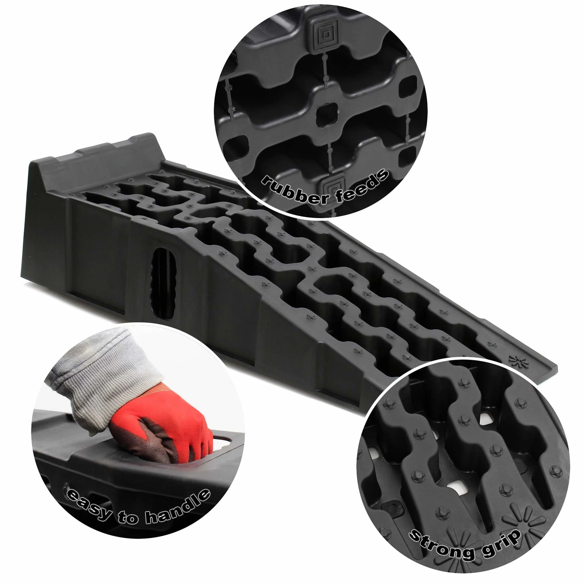 Set 2 Cunei per Camper Auto 90,5x30x21,5cm max 5t Materiale Antiscivolo PP Livellamento Veicolo