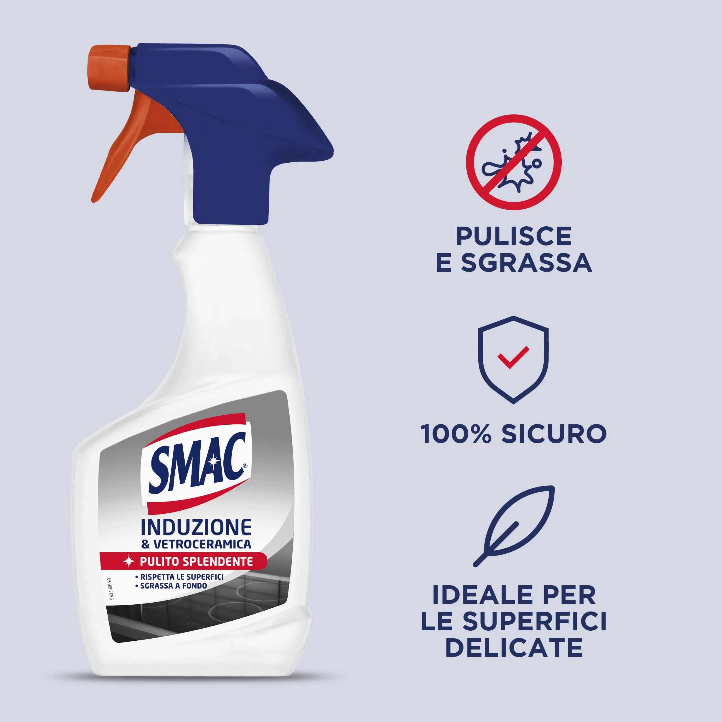 Sgrassatore Spray Smac 500 ml x 4 - Detergente per Superfici Delicate