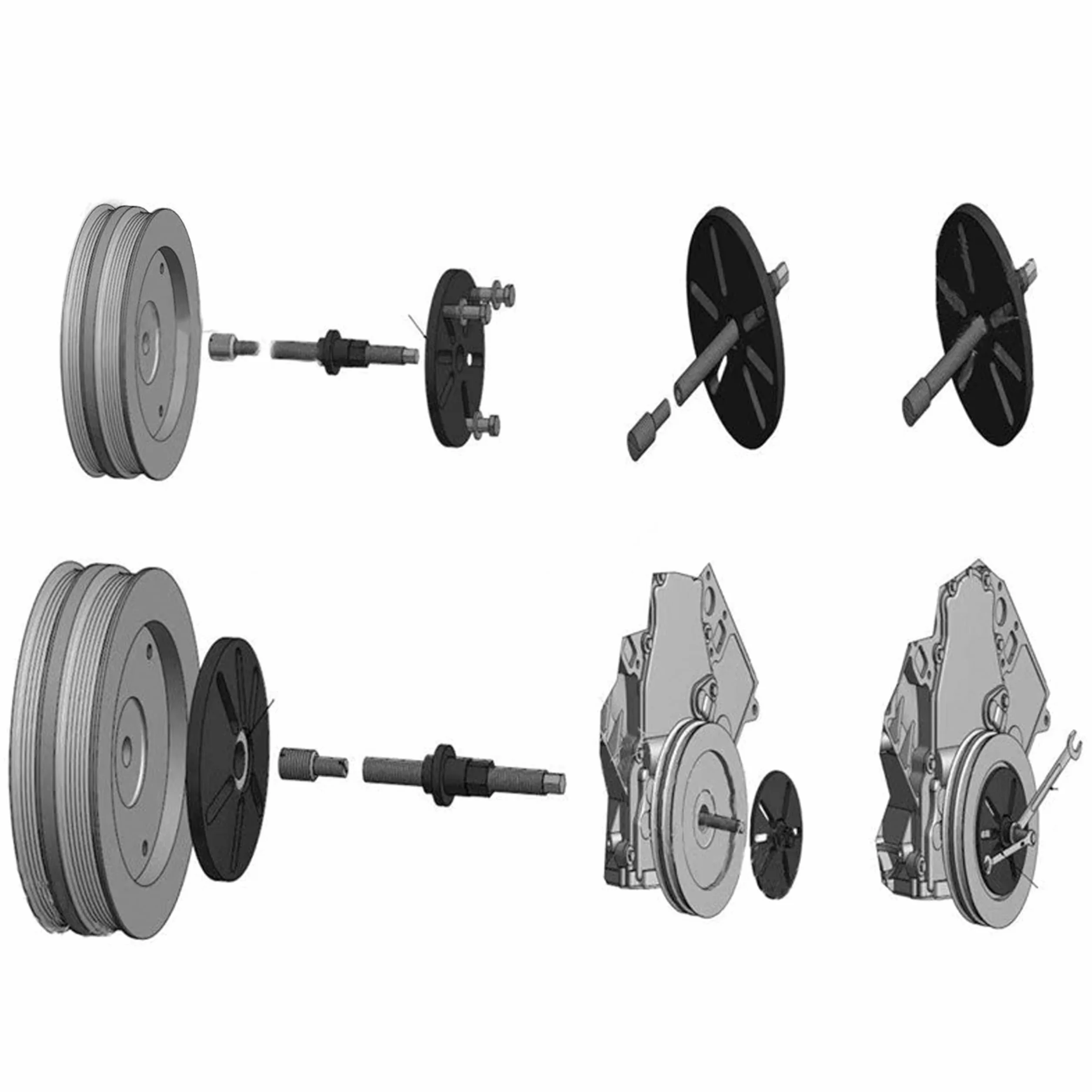 DPTOOL Set estrazione volano armonico puleggia albero motore