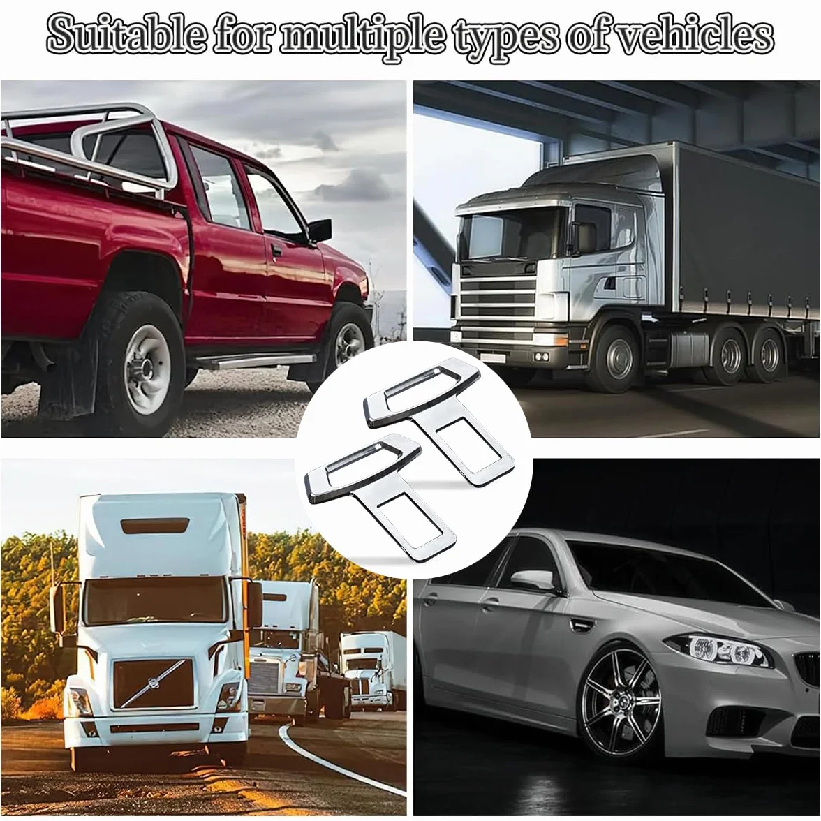 Argento Disattiva Allarme Della Cintura di Sicurezza, Disattiva Allarme Della Cintura con Apribottiglie Integrato, Ferma di Sicurezza Auto Cinture di Sicurezza per Veicoli, Supercar, SUV