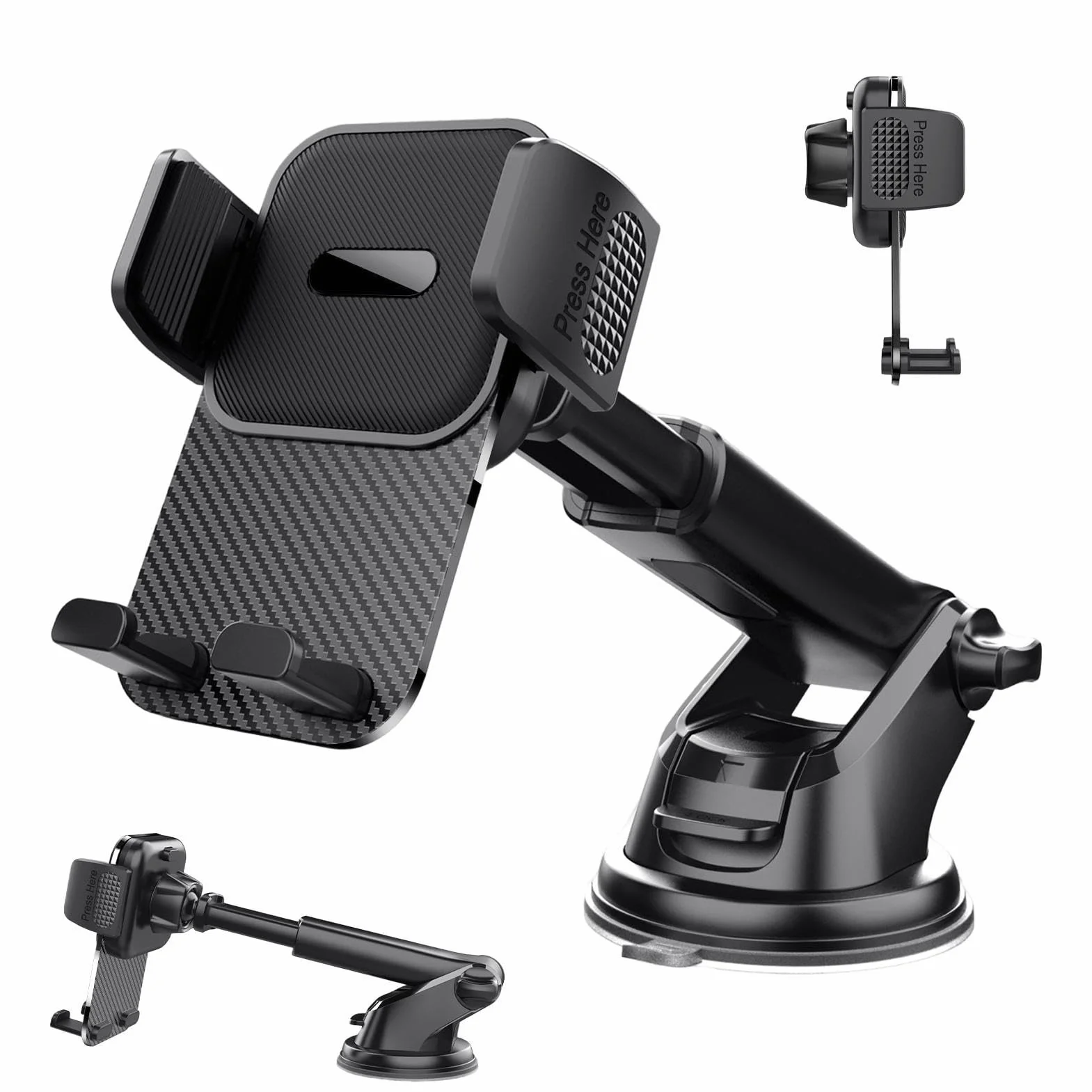Generico per Telefono per Auto Regolabile, per cruscotto con, Rotazione a 360° con Presa sicura, Mobile per Automobile per Navigazione, Accessorio per Veicolo con Design