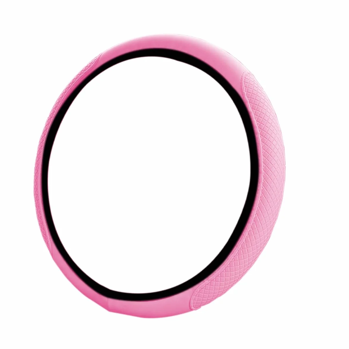 CGEAMDY Coprivolante per Auto, Coprivolante Auto Universale Finta Pelle, Traspirante e Antiscivolo, Pelle Microfibra Dimensioni Standard 38 cm, Accessori Auto Interno, Durevole Coprivolante(Rosa)