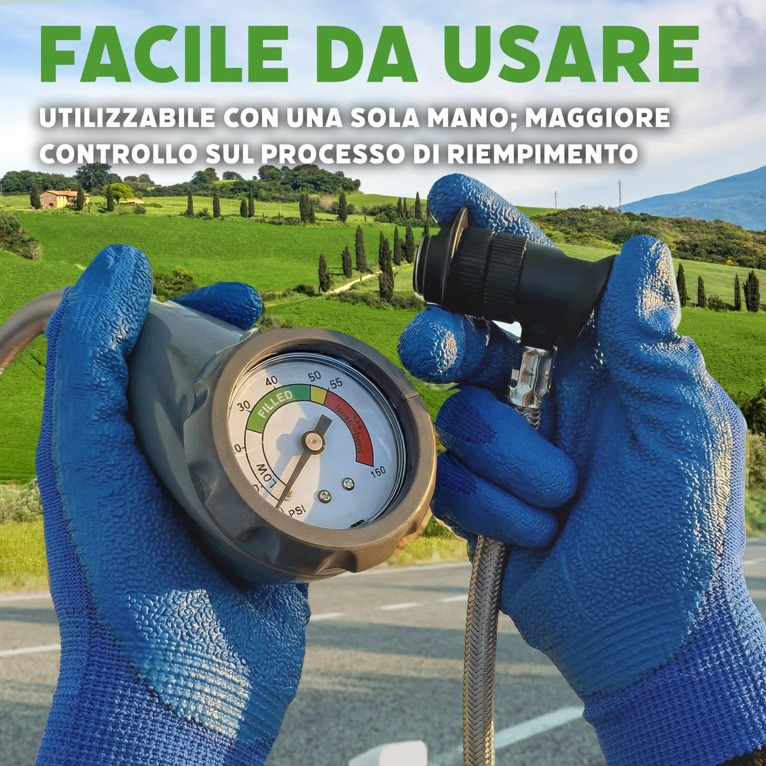 5-in-1: Refrigerante R134a + Tubo flessibile, 235 g per bomboletta, per climatizzatori auto con olio, additivo sigillante, colorante UV, agente disidratante – Protegge il compressore