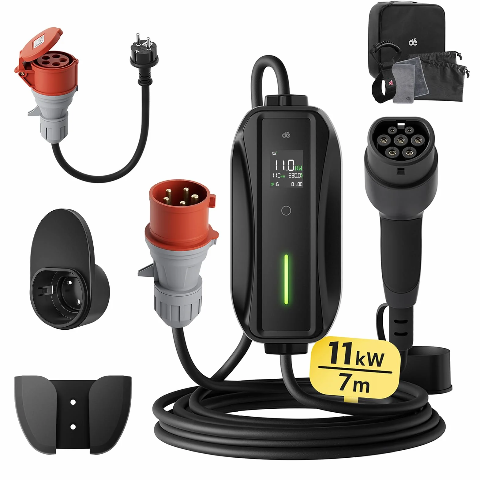 Wallbox 11kW trifase 7m 6-16A Tipo 2 Stazione Ricarica Auto Elettrica