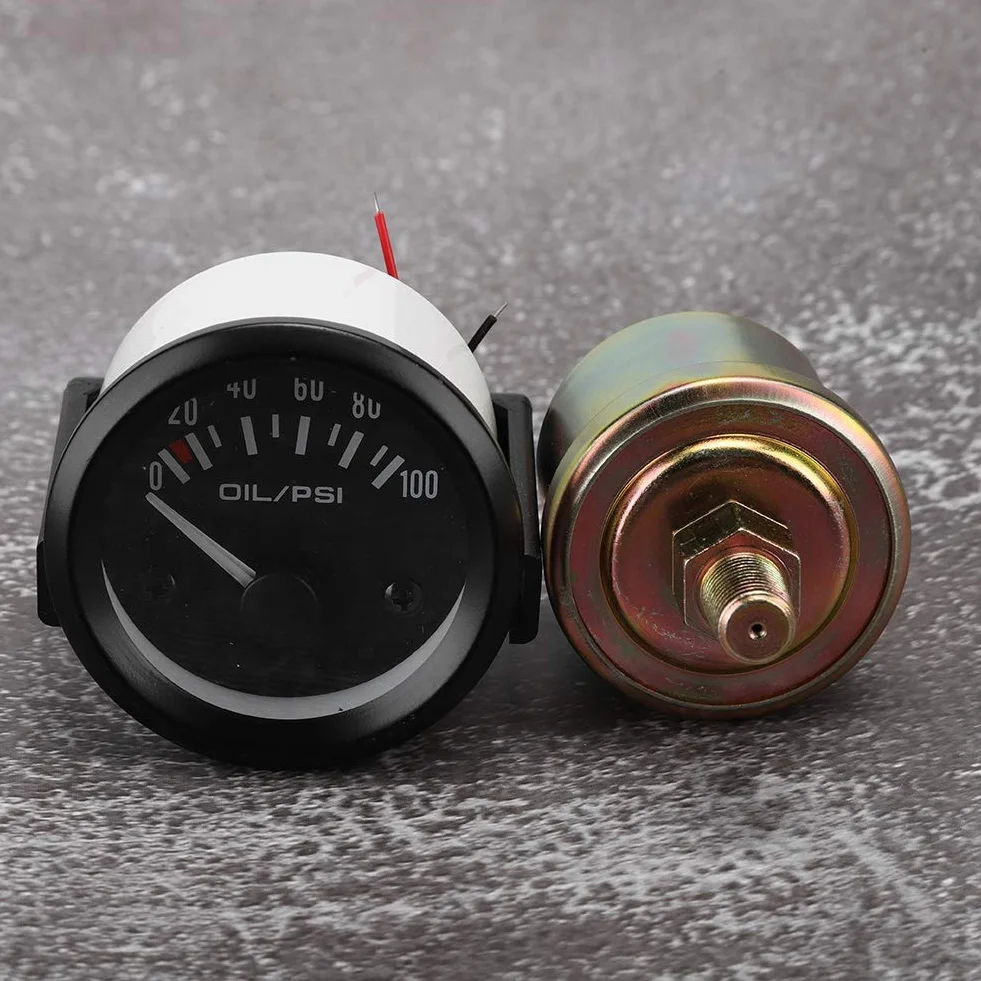 Manometro Pressione Olio Oil Pressure Gauge Manometro Pressione Olio Motore Manometro Pressione Olio Motore Indicatore Di Pressione Olio Auto, 52mm/2in 12v Indicatore Di Pressione Olio Elettromagn