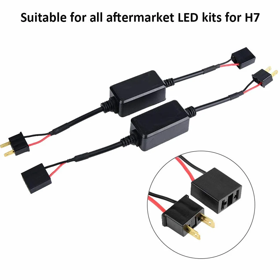 Resistenze Per H7 Canbus Moto Error 2Pcs Car LED Headlight Decoder Radio Replacement Anti-Interference Fault Canceler Filter Automotive