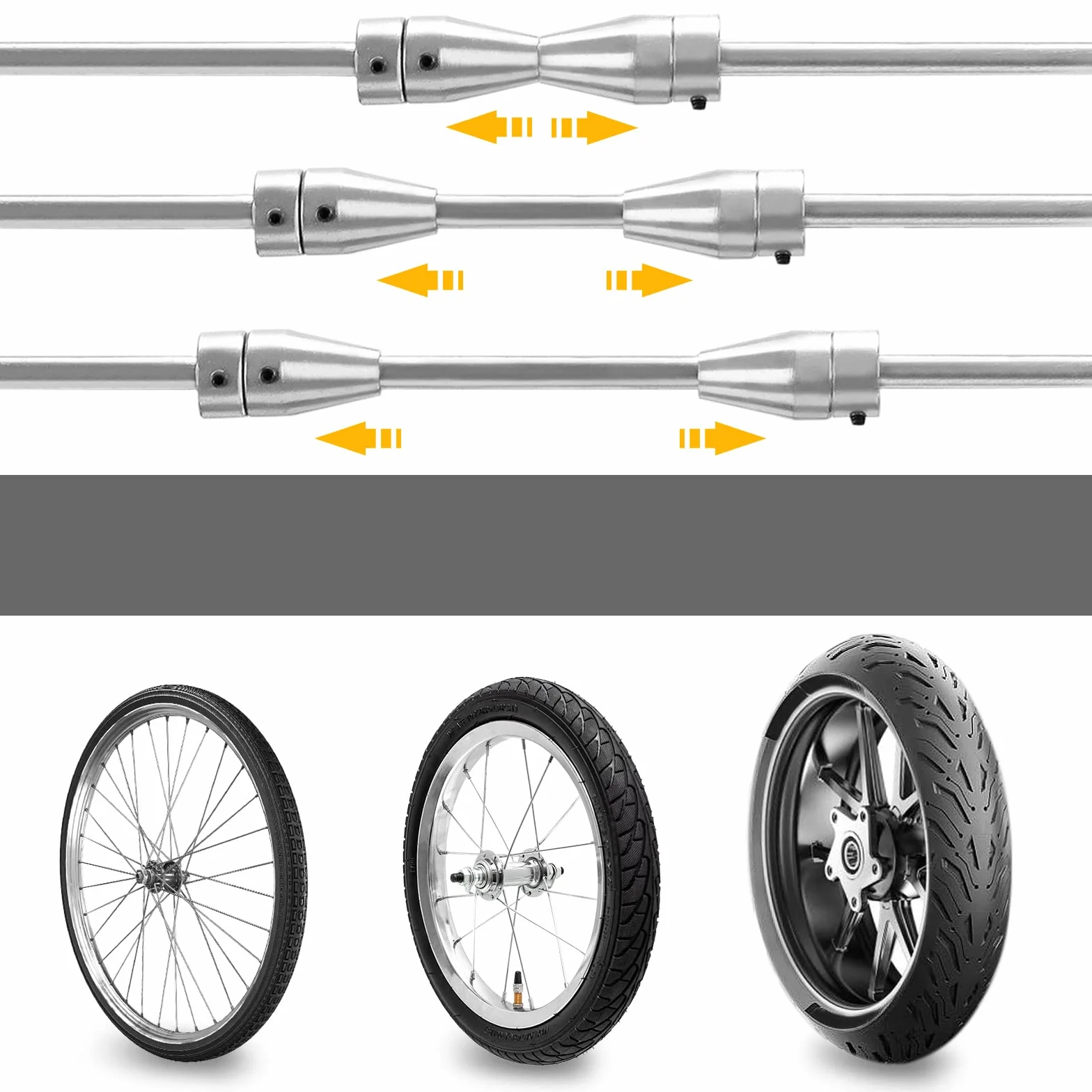 UISEBRT Equilibratore per ruote da moto, supporto di equilibratura per moto, macchina equilibratrice per cerchioni e pneumatici da moto, macchina equilibratrice per ruote con coni regolabili e livella